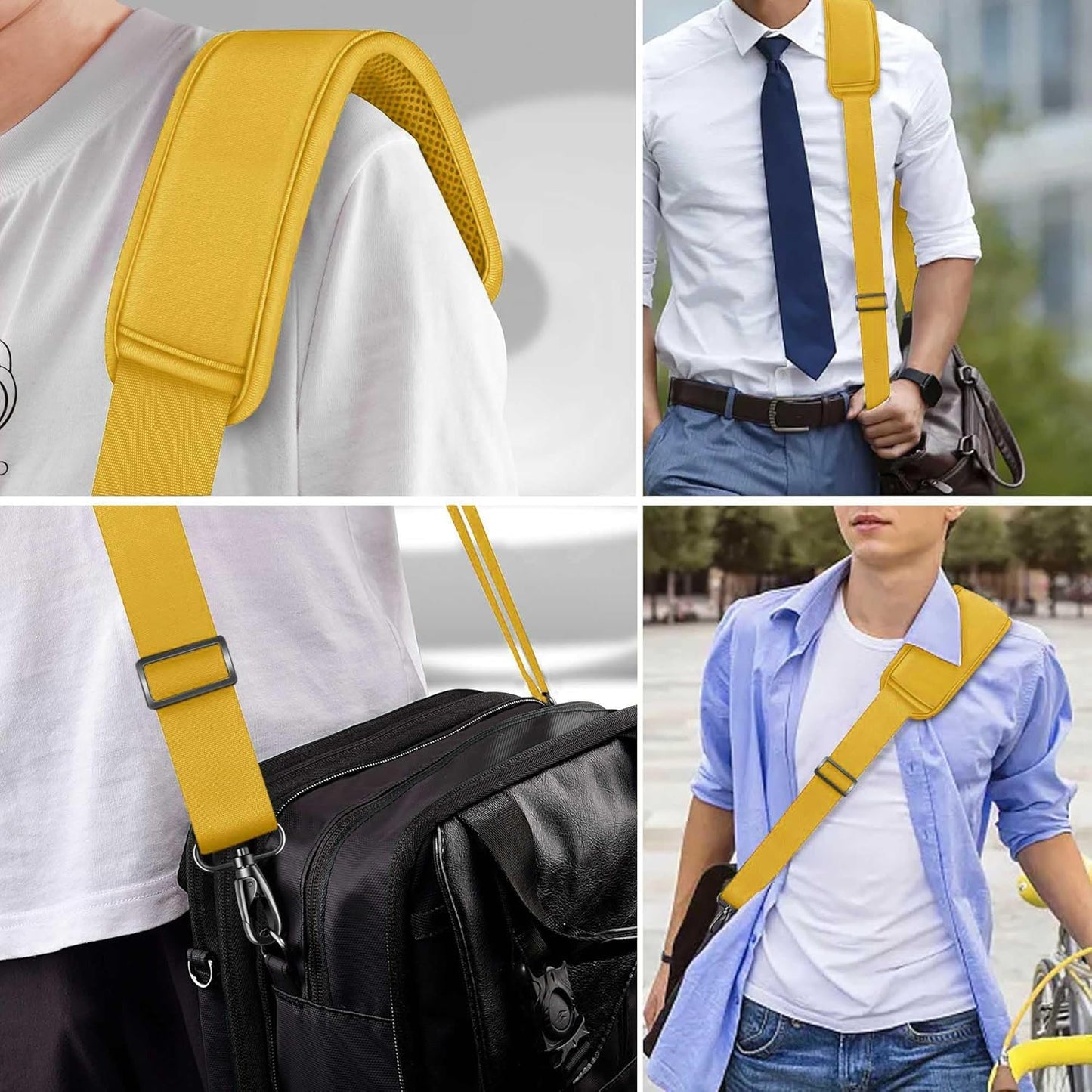 60 Inch Shoulder Strap, Ultra-Thick and Padded with Metal Swivel Hooks for Laptop Messenger and Crossbody Canvas Bags