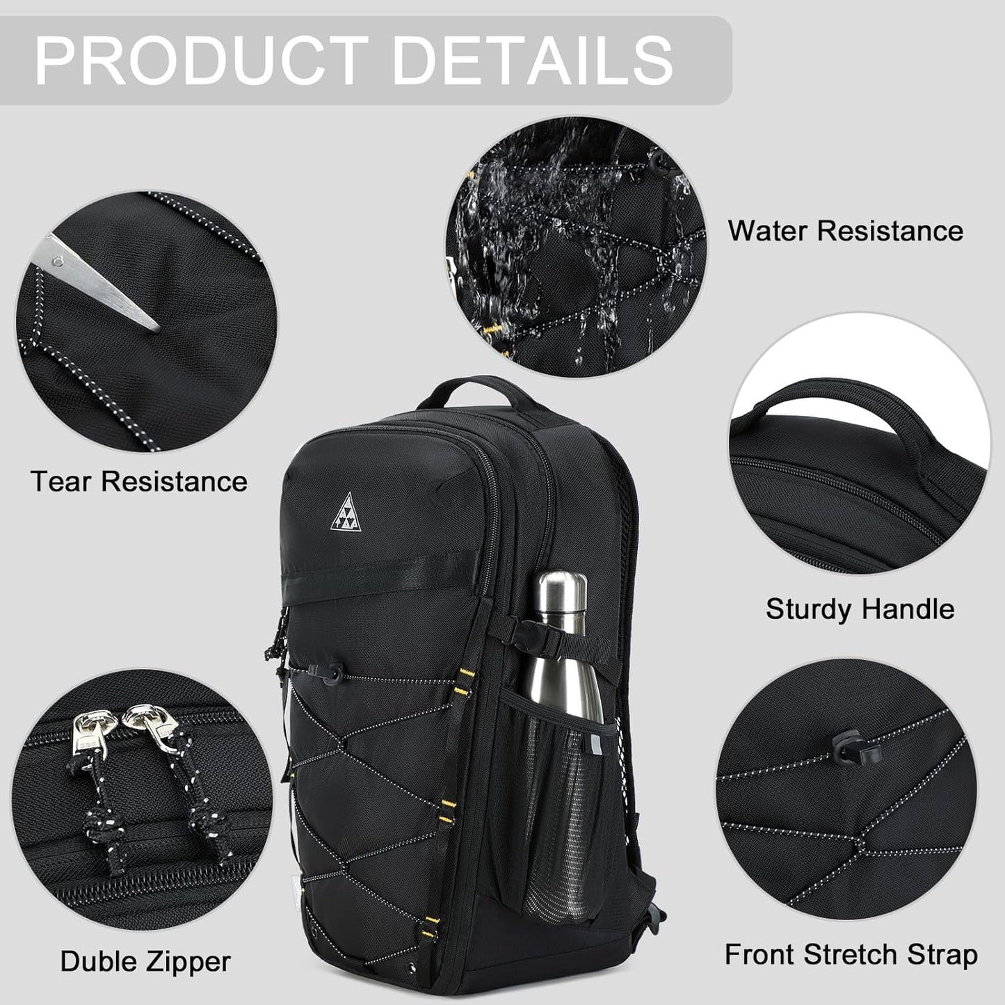 CAMTOP Casual Backpack for Men Women Expandable Travel Backpacks for Commuter Fit 15.6 Inch, Water Resistant Bookbag
