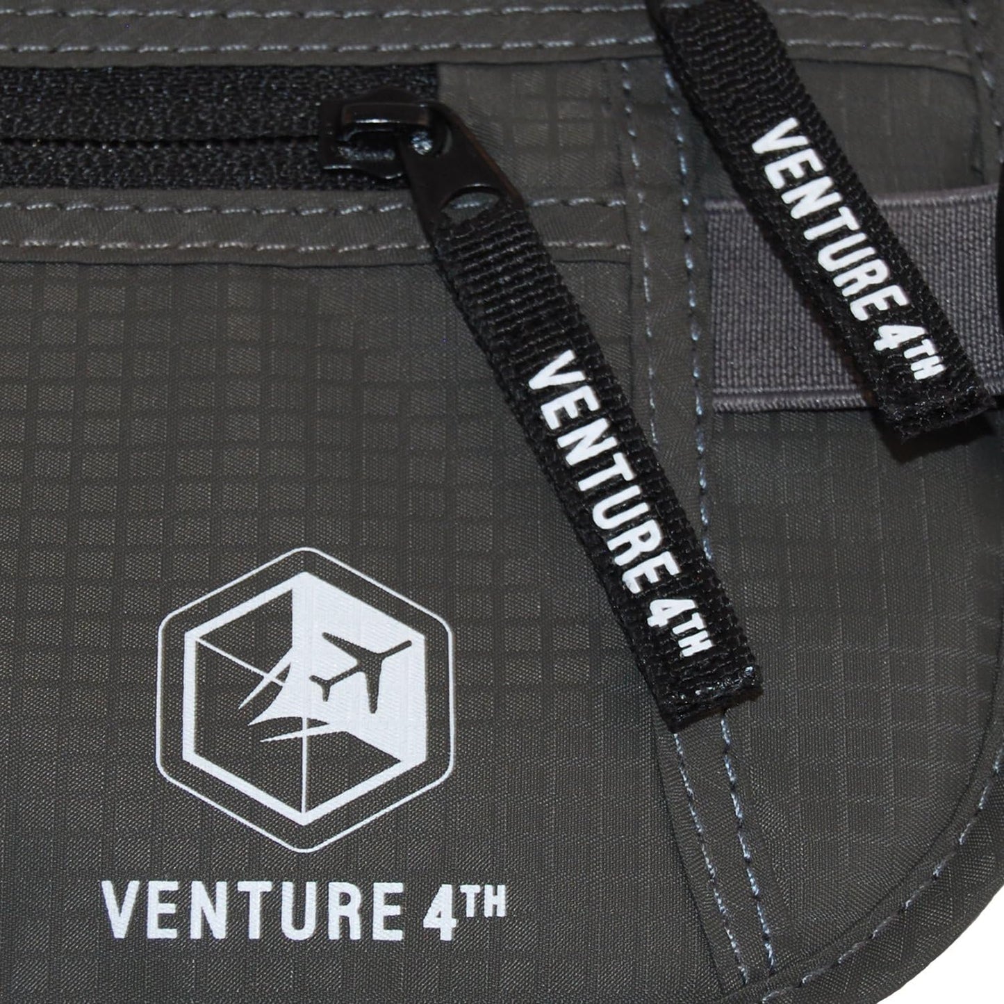 VENTURE 4TH Slim Minimalist Design RFID Money Belt with RFID Blocking Sleeves, for Men and Women – Ideal for Keeping Your Cash, Credit Card, Passport, Phone Secure When Traveling - Gray