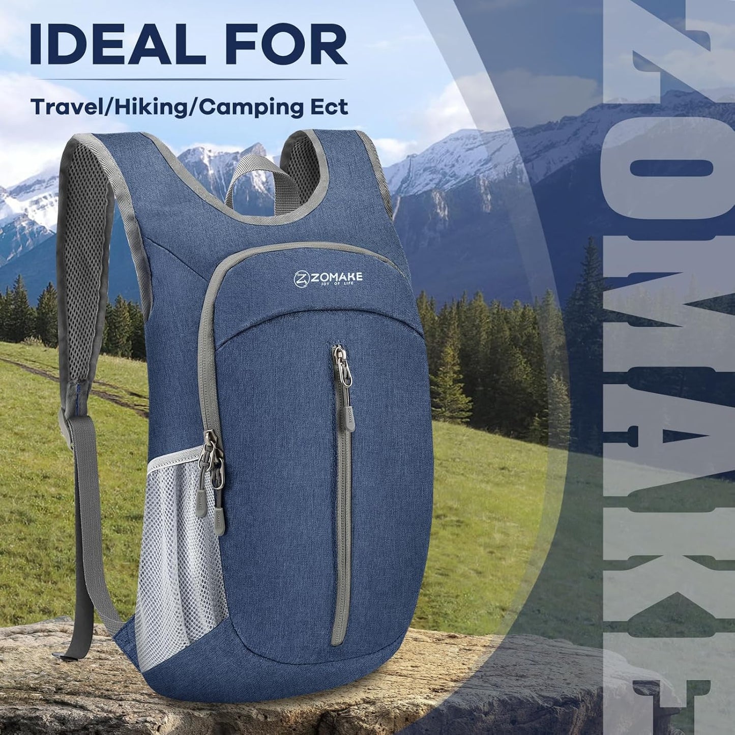 ZOMAKE 10L Ultra Lightweight Packable Backpack, Small Daypack Light Foldable Backpacks Water