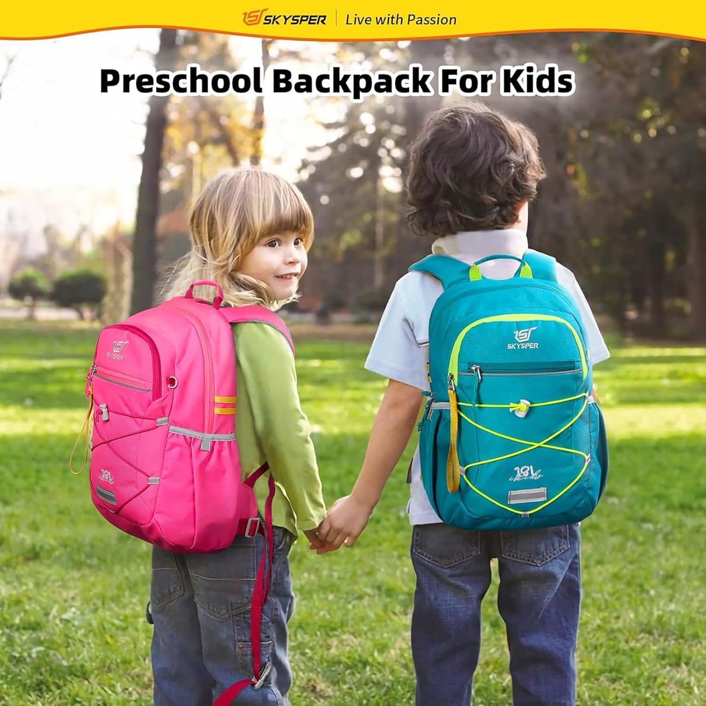 SKYSPER Kids Backpack 18L Children School Bag Child Boy Girl Pack Ages 4-8 for Traveling Day Trips