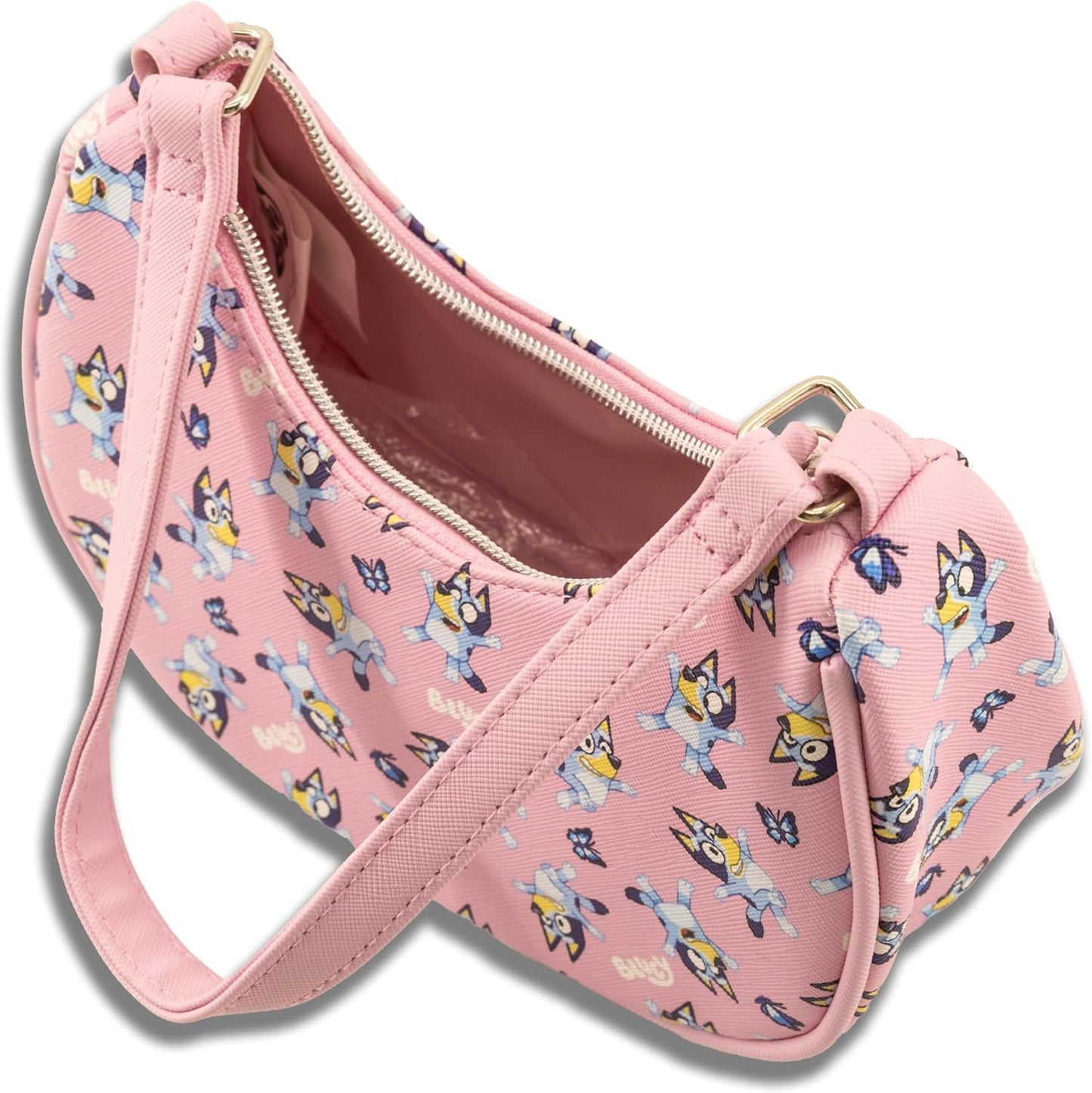 Bluey Hobo Handbag Purse for Girls | Official Crossbody Shoulder Bag with Adjustable Strap | Small PU Leather Toddler Purse, Preschool Handbag, Travel Tote, Everyday Mini Purse for Kids Ages 3+