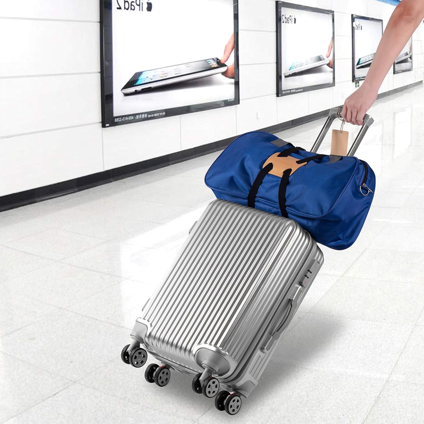 add a Bag Luggage Strap for suitcases,Luggage Bungee Strap,Adjustable Belt Bag Bungees with Buckles (Gold)