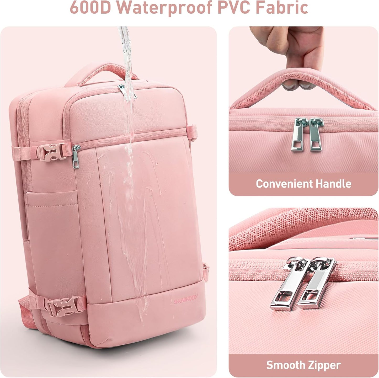 SHOWKOO Travel Backpack For Man Women, Airline Approved Carry On Laptop Backpack For Business, 40L