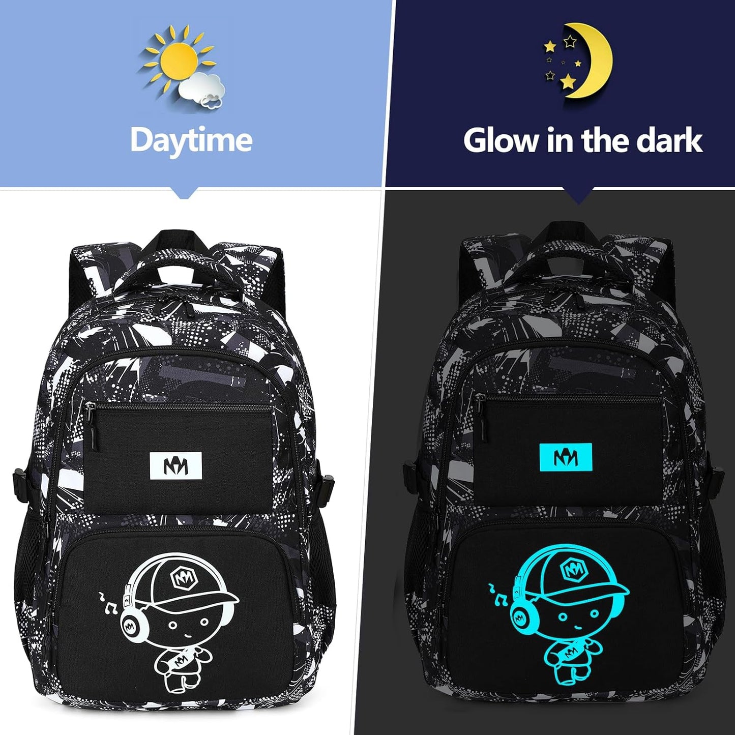 Bluboon School Backpack for Boys Kids Teens 15″ Laptop Bookbag with Lunch Bag Pencil Case Elementary Middle School Daypack