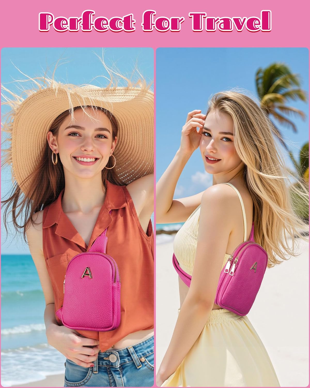 Personalized Gifts for Teens Women Besties, Leather Waterproof Cross Body Purse, Small Cellphone Bag, Cool Trendy Stuff for Friends Daughter Granddaughter, Crossbody Bag with Initial Letter