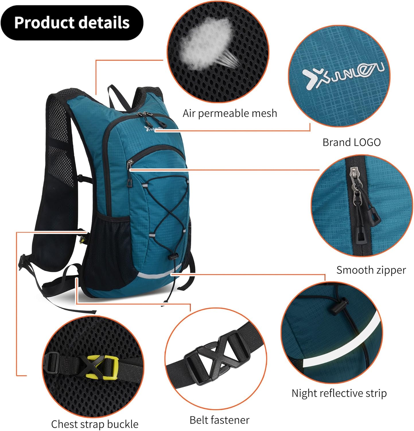 DOJUNS Hiking Backpack Lightweight Travel Backpack 20L Waterproof Hiking Daypacks Camping Backpack for Men Women (Lake Blue)