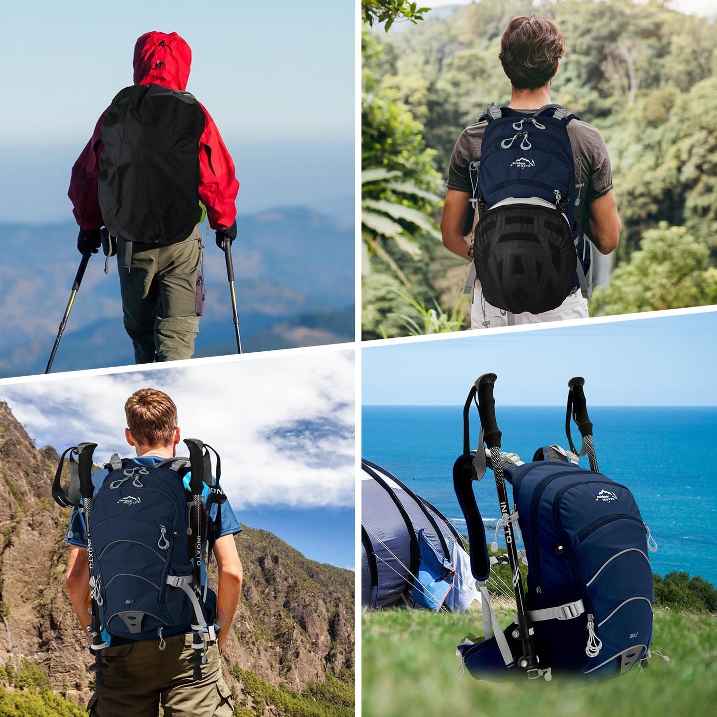 Hydration Pack,20L Hydration Backpack, Hiking Internal Frame Backpacks with 2L Hydration Water Bladder and Rain Cover, for Cycling,camping, hunting,Ski, Snow for Men, Women (dark blue)