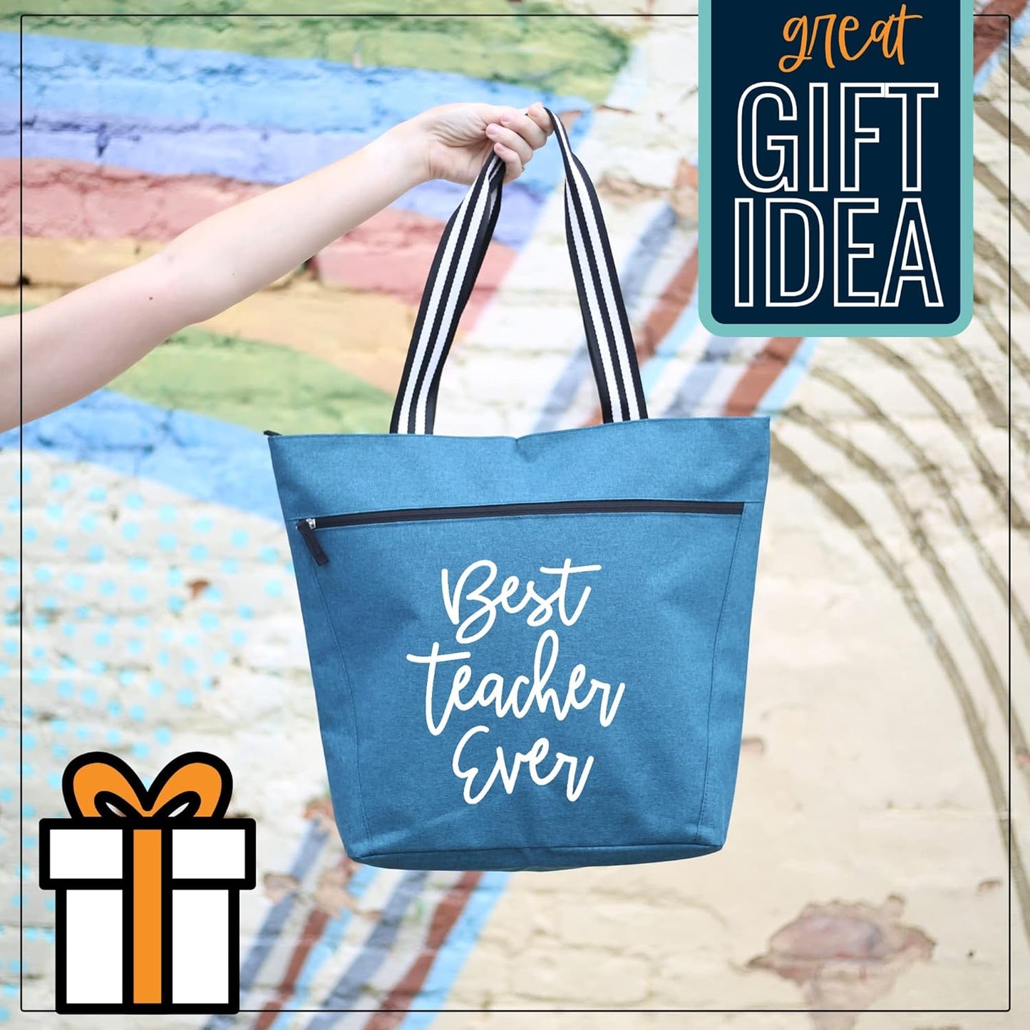 Brooke & Jess Designs Teacher Tote Bag for Work - Teacher Handbag Gifts for Women, Teacher Bag Best Teacher Appreciation Gift
