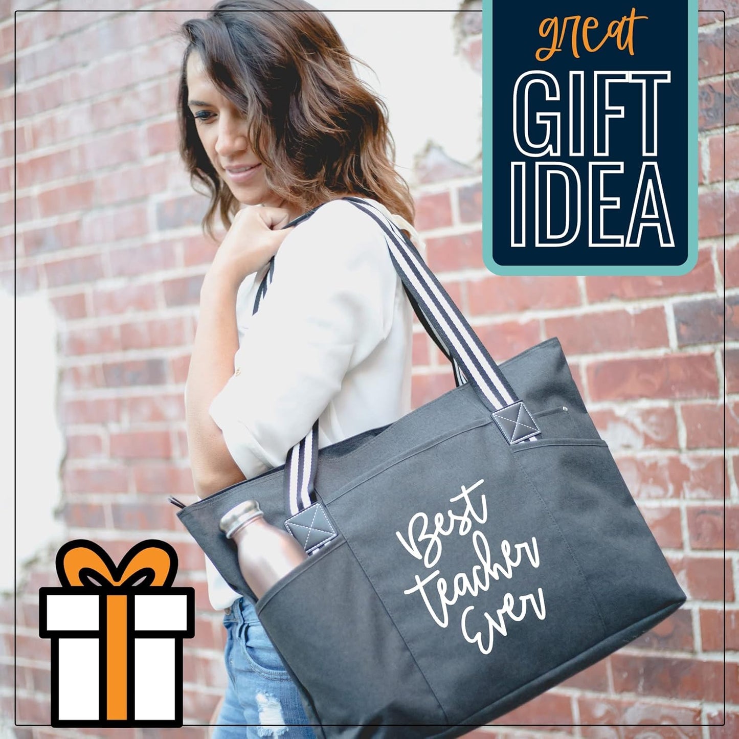 Brooke & Jess Designs Teacher Tote Bag for Work - Teacher Handbag Gifts for Women, Teacher Bag Best Teacher Appreciation Gift
