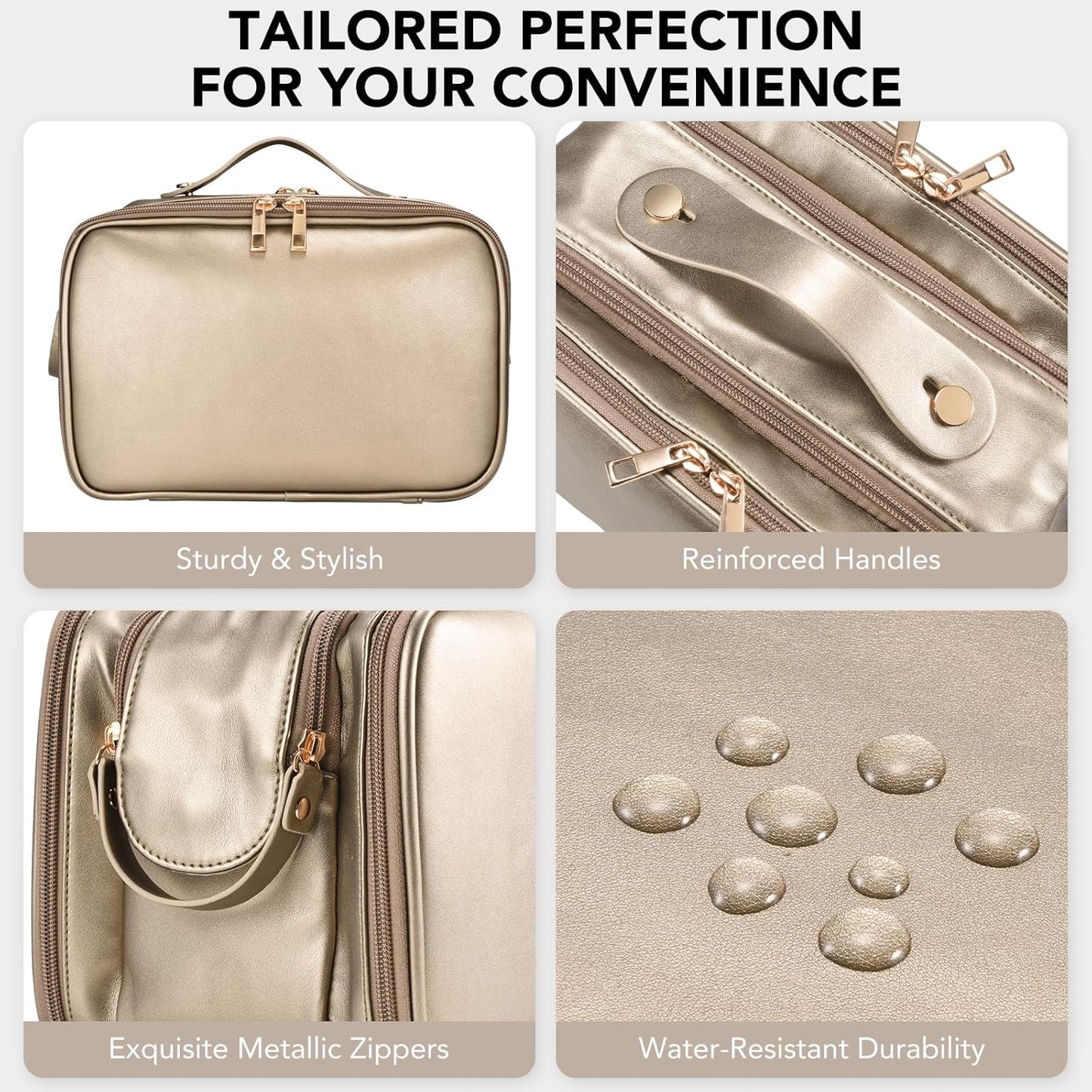 Travel Makeup Bag Women's Large Capacity Cosmetic Portable Organizer Large Opening Waterproof
