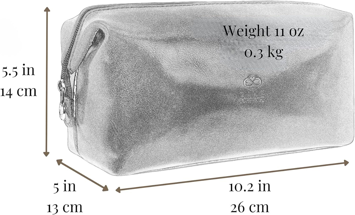 Time Resistance Leather Toiletry Bag Cosmetic Case Italian Classy Dopp Kit