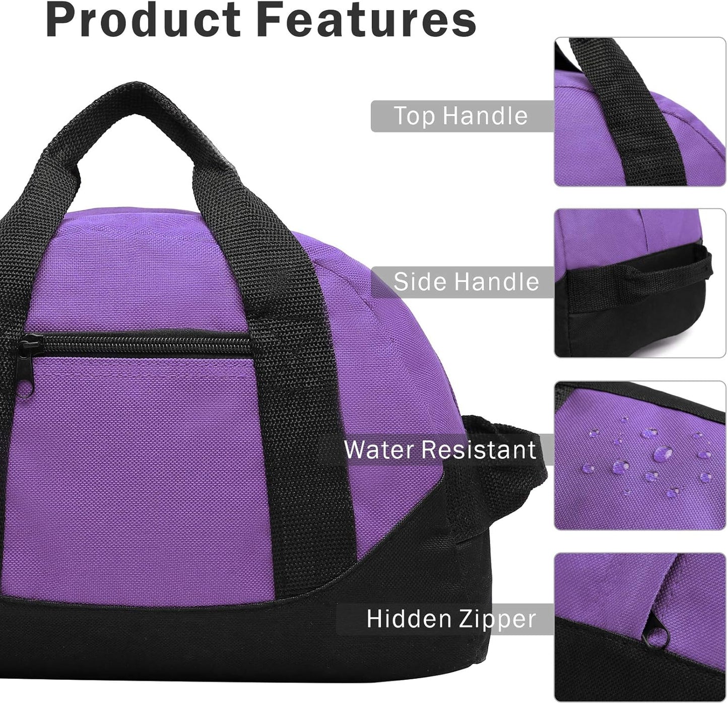 BuyAgain Duffle Bag, 12" Small Mini Travel Carry On Sport Duffel Gym Bag with Top Handle