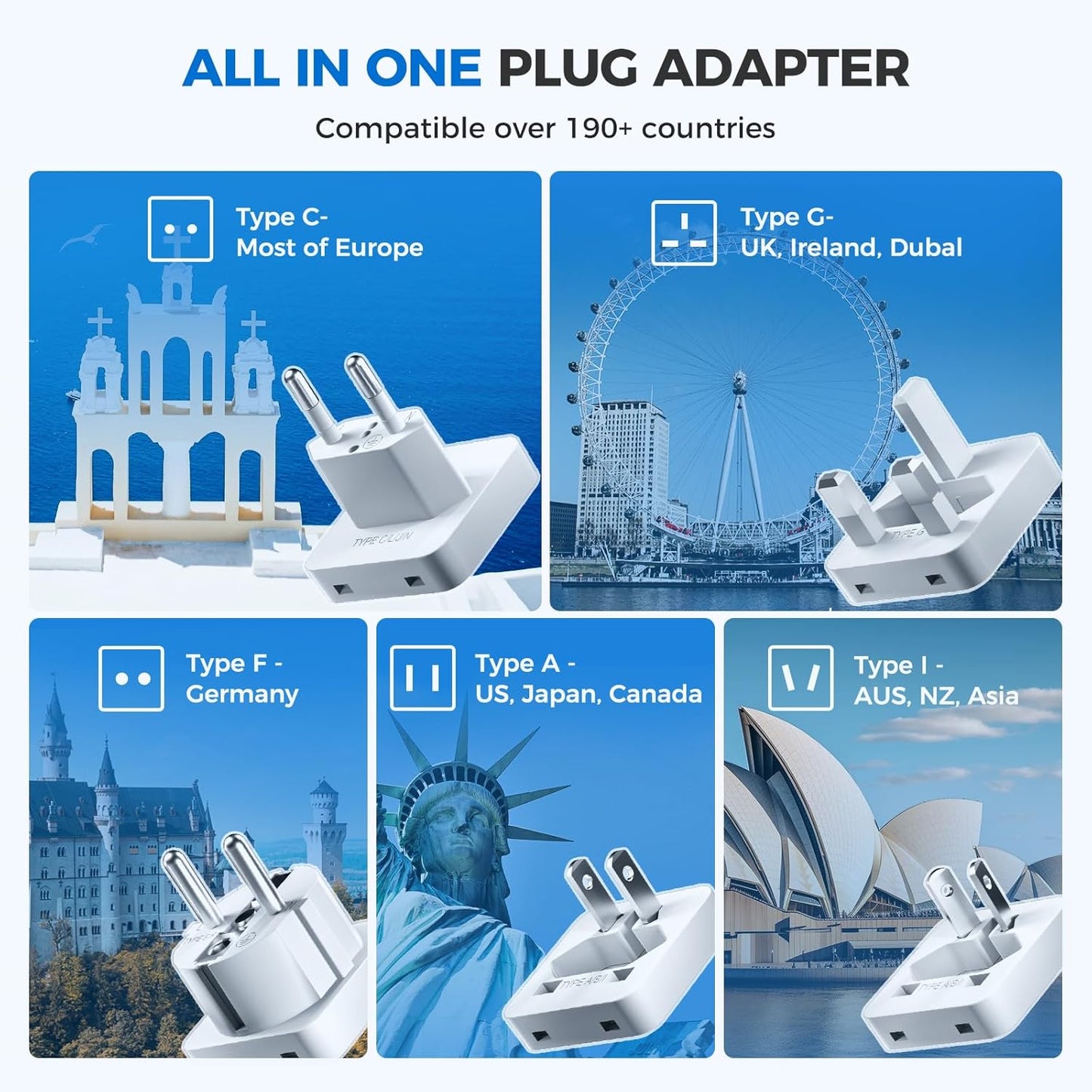 DOACE 220V to 110V Converter for European Travel - 350W Cordless Voltage Converter US to Europe, Power Converter Adapter Combo with PD Chargers for Hair Straightener Shaver Toothbrush Laptop Phone