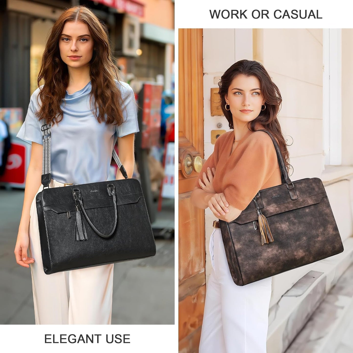 Shrrie 15.6 inches Laptop Bag for Women,Water-Resistant Work Bag Laptop Tote Bag,Briefcase with Satchel Purse