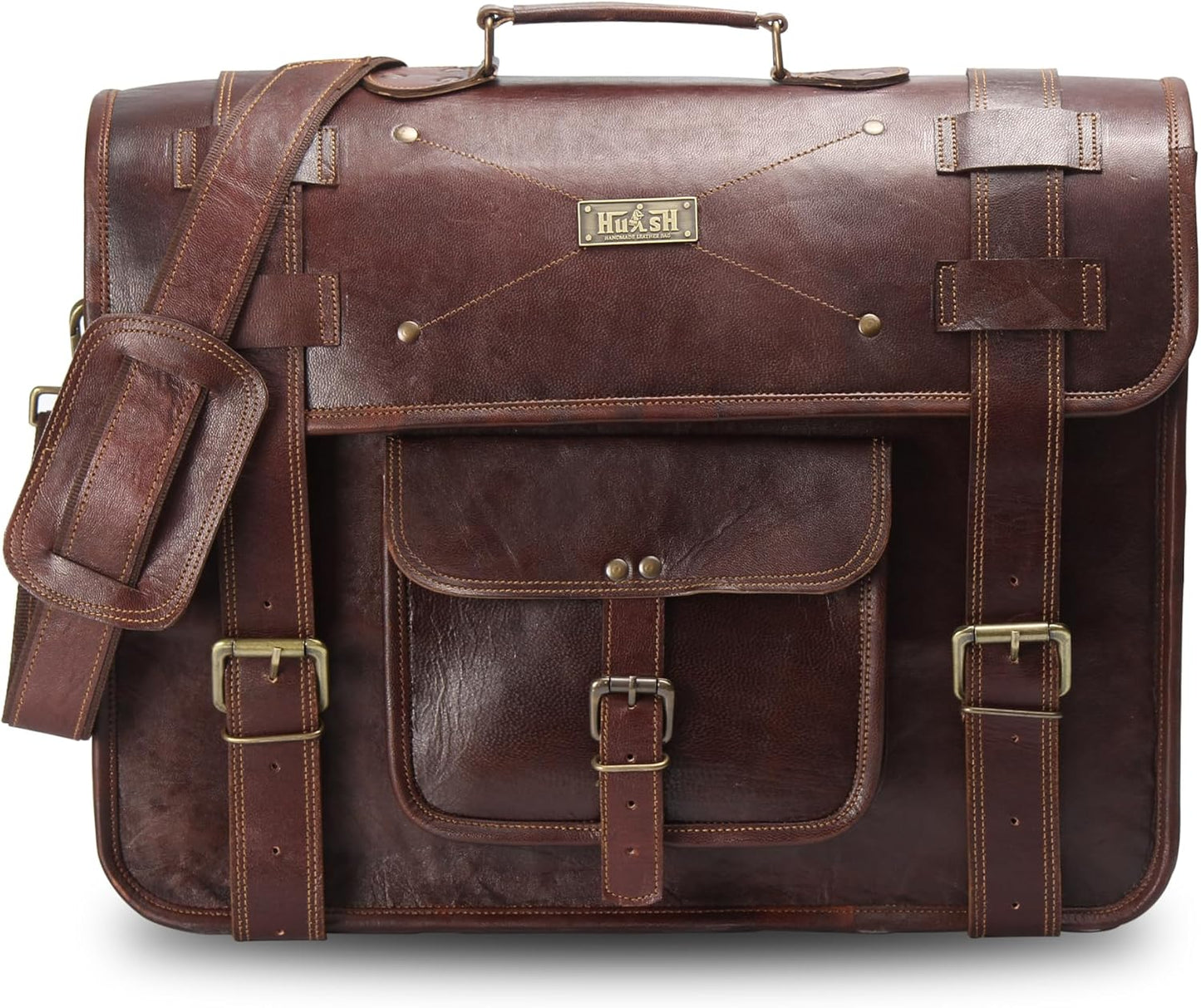 Full Grain Leather messenger bag for men Leather laptop bag for men, Genuine Leather satchel briefcase computer bag