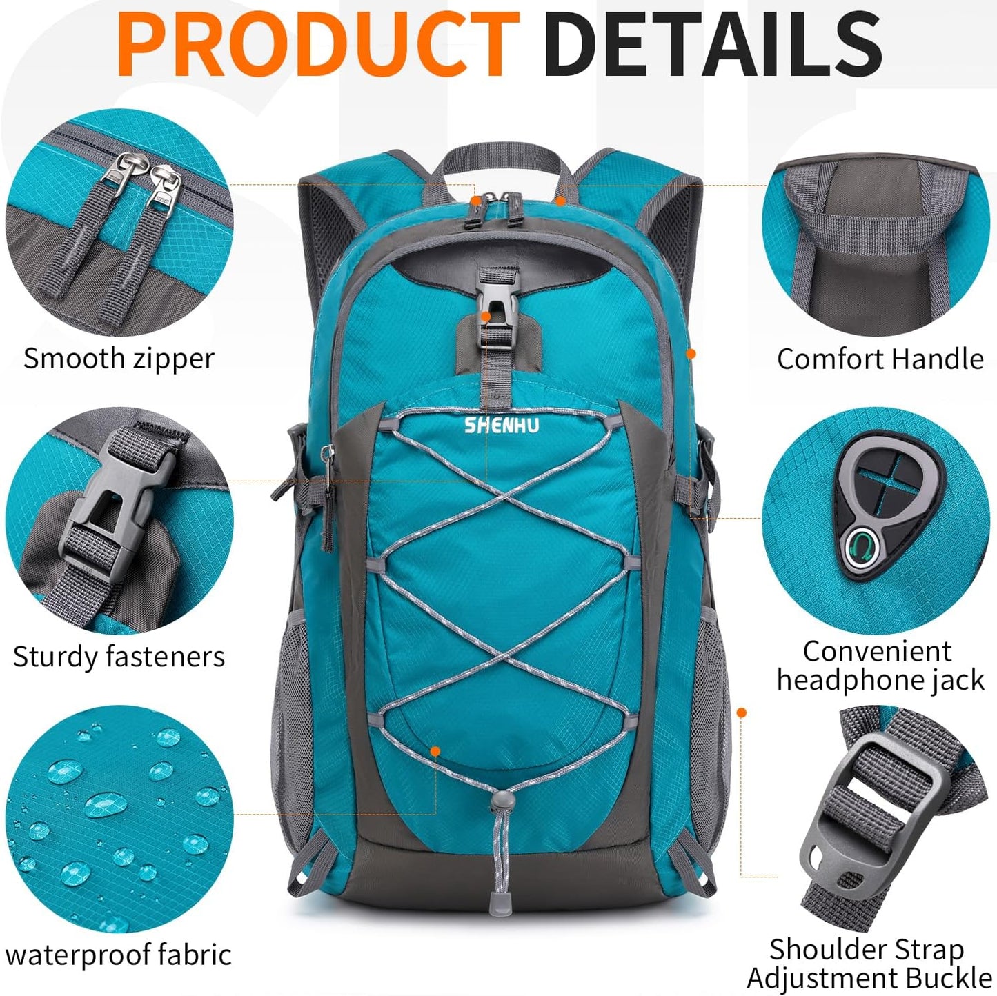 40L Hiking Backpack Lightweight Daypack Waterproof Travel Camping Backpack for Men Women Sport