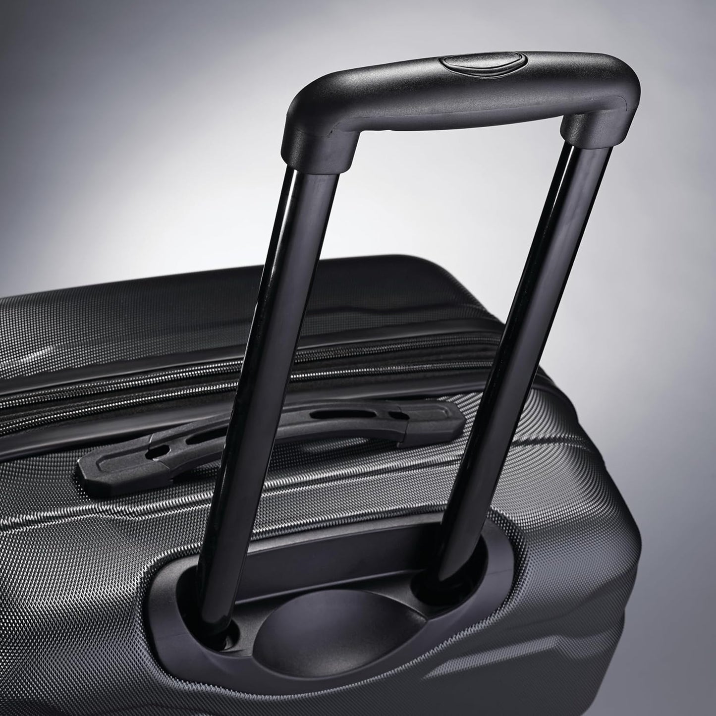Samsonite Omni PC Hardside Expandable Luggage with Spinner Wheels, Black, Checked-Medium 24-Inch