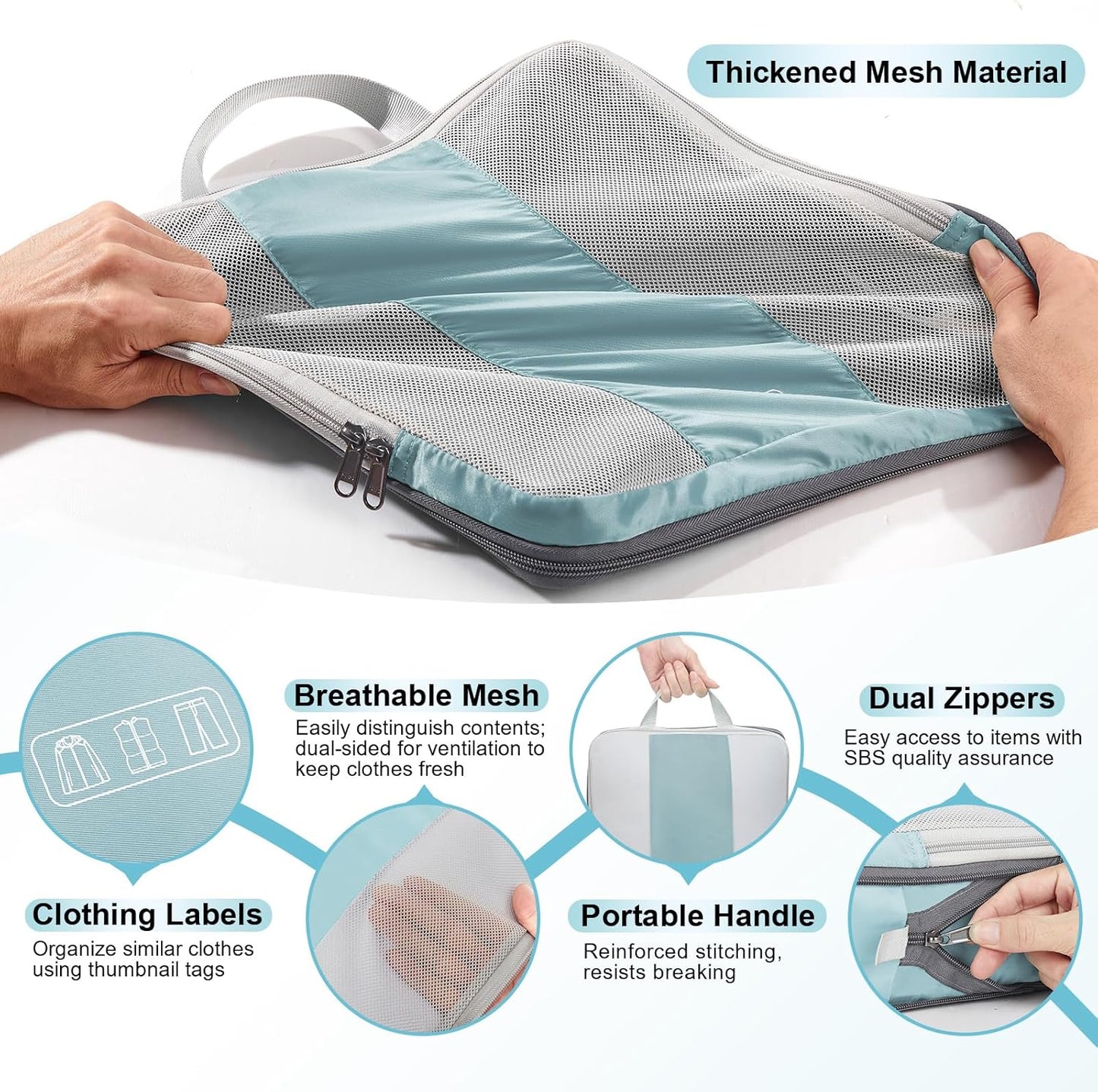 10 Set Compression Packing Cubes for Travel Essentials,Compressible Expandable Packing Cubes for