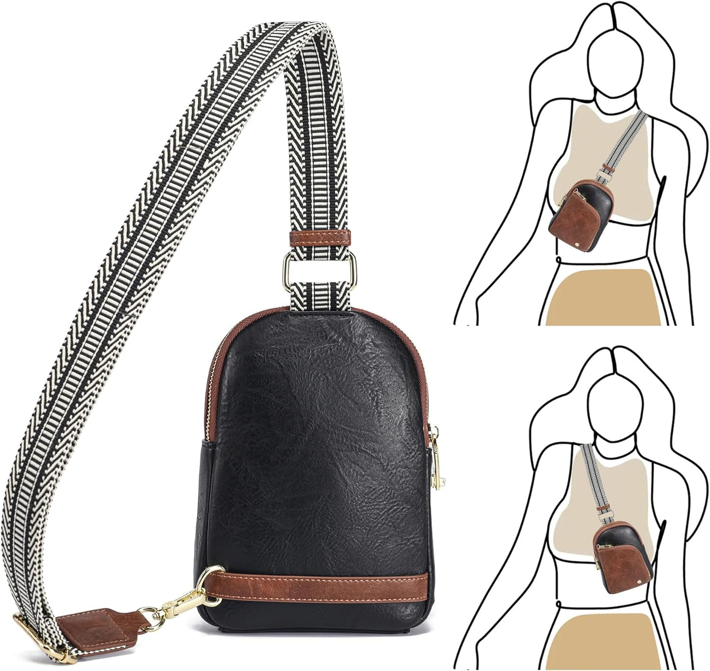 INICAT RFID Blocking Sling Bag Anti Theft Crossbody Bags for Women Travel Fanny Pack Cross Body for Woman Chest Bag