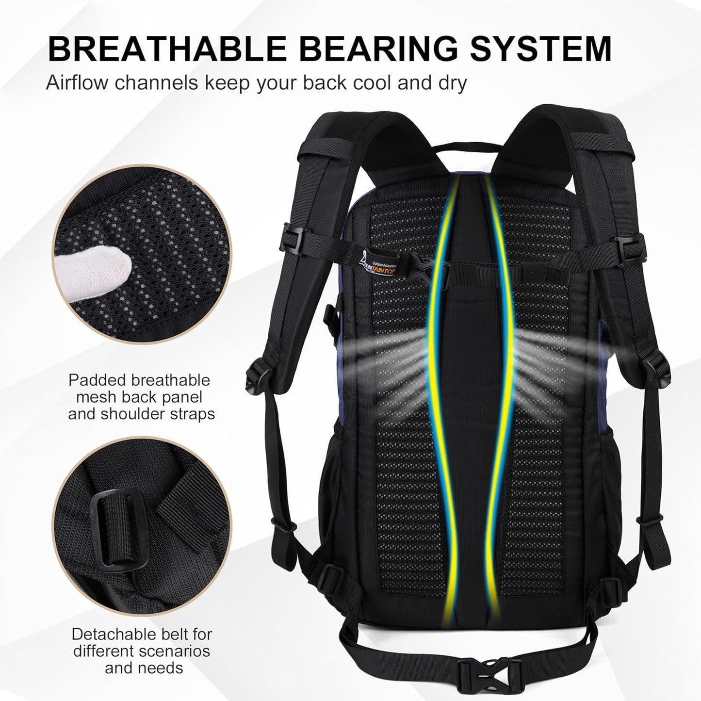 MOUNTAINTOP Hiking Backpack,25/30L Camping Backpack, Men Women Hiking Daypack Lightweight Travel Backpack for Climbing