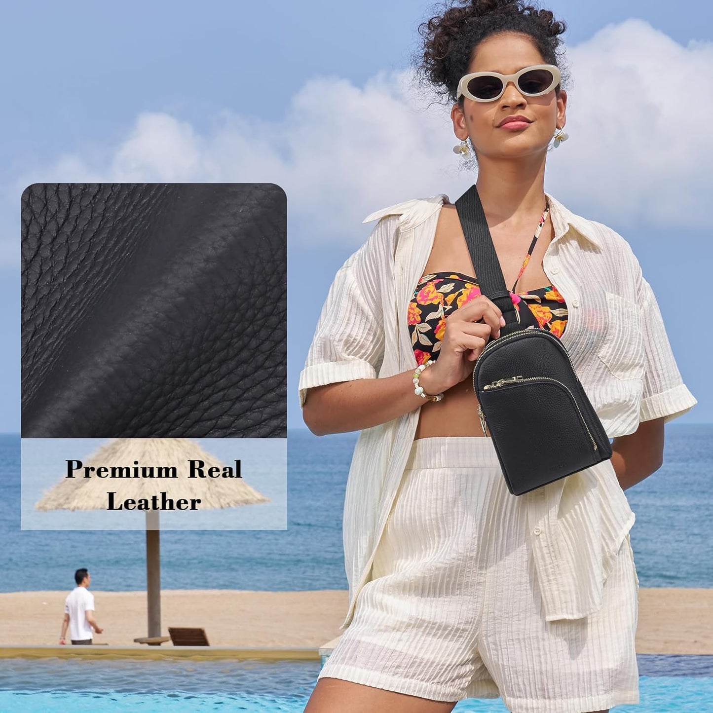 INICAT RFID Blocking Sling Bag Anti Theft Crossbody Bags for Women Travel Fanny Pack Cross Body for Woman Chest Bag