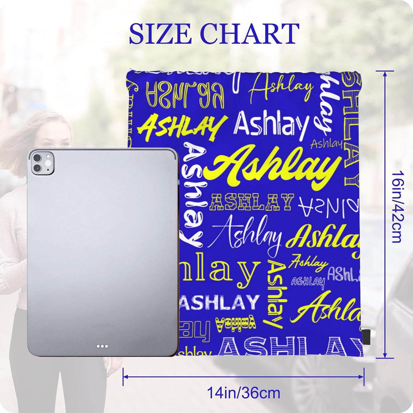 Personalized Drawstring Bag with Your Name Drawstring Backpack for Men Women Small Gym Beach Shopping Sport Yoga Bag (Custom Name-4)