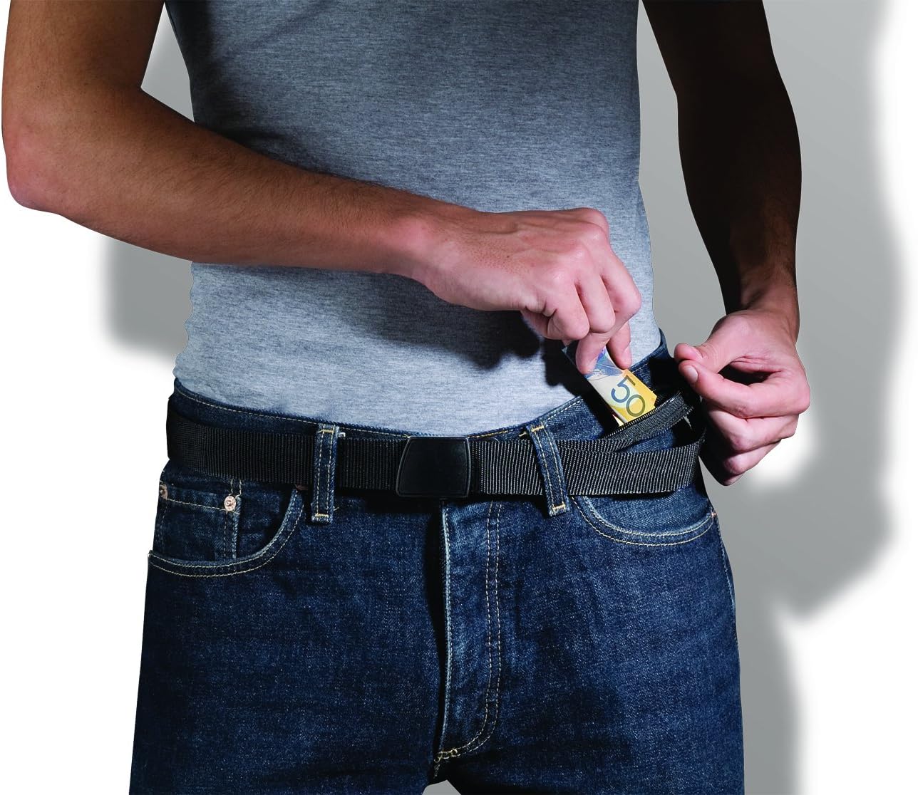 Pacsafe Cashsafe Anti-Theft Travel Belt Wallet, Black