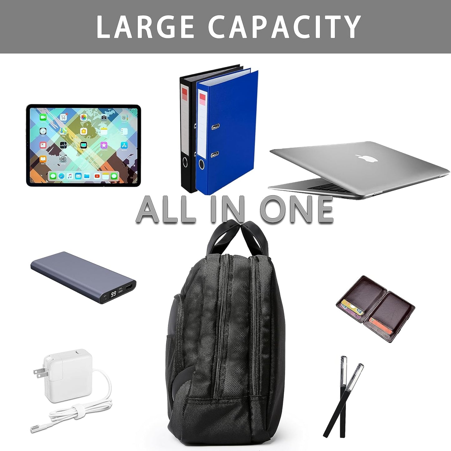 Cango Shoulder Laptop Carry-On Business Large Messenger Bag for Work, Business Travel and Office, Compatible with 17.3 inch Laptop, and books, water-resistant crossbody satchel bag for Men, and Women