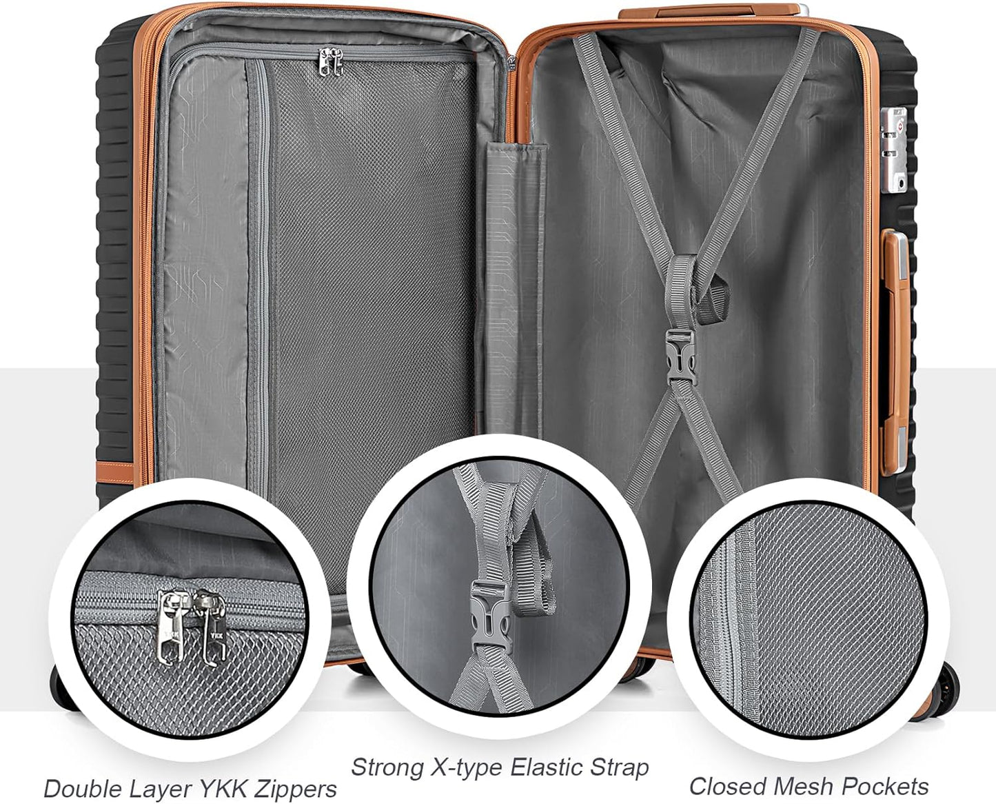Joyway Carry On Luggage 20 Inch Expandable Suitcase with Spinner Wheel, 4 Piece Hard Shell Luggage