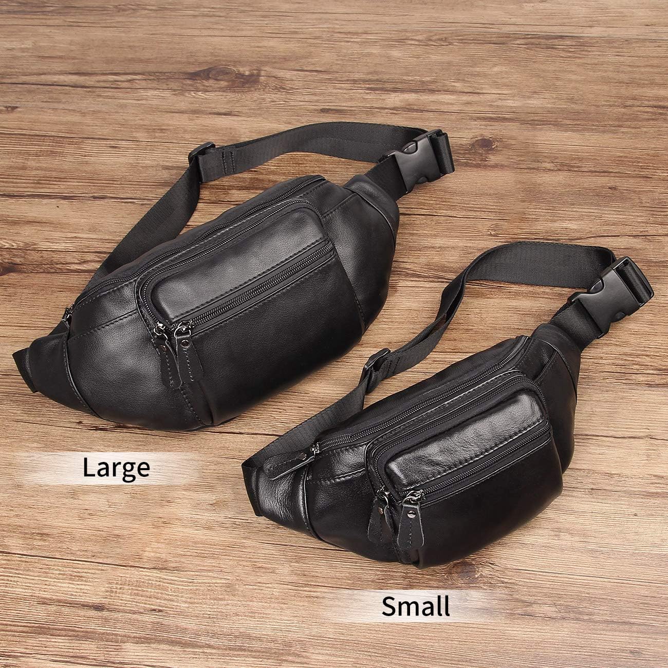 Polare Genuine Leather Fanny Pack/Waist Bag/Organizer (Classic Style)