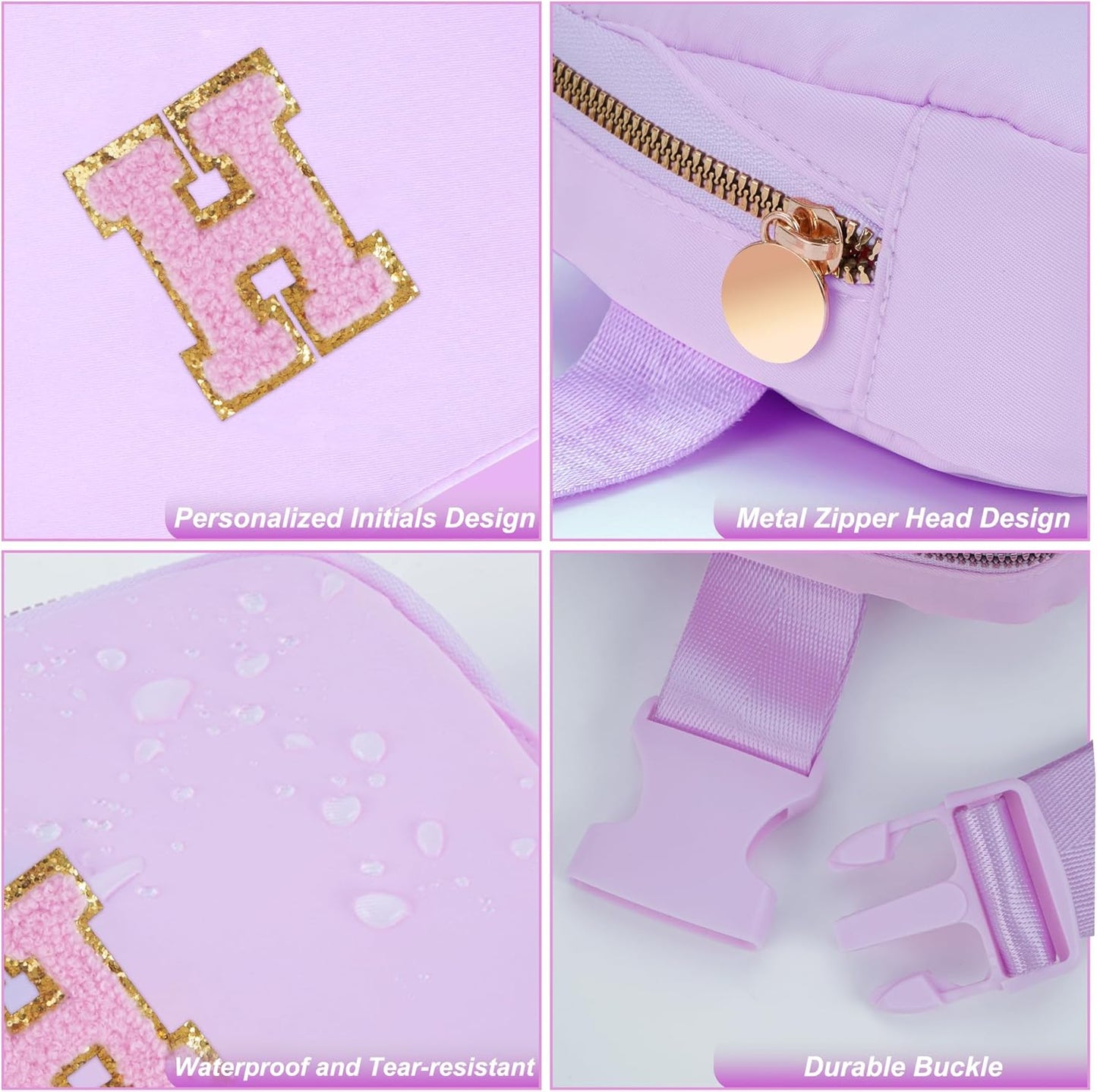 Birthday Gifts for 6 7 8 9 10 11 12 13 Year Old Girls,Fanny Pack Belt Bag Crossbody Bags for Women Girls Kids,Fashion Waist Packs Cute Teen Trendy Stuff Travel Essentials | Lavender,H