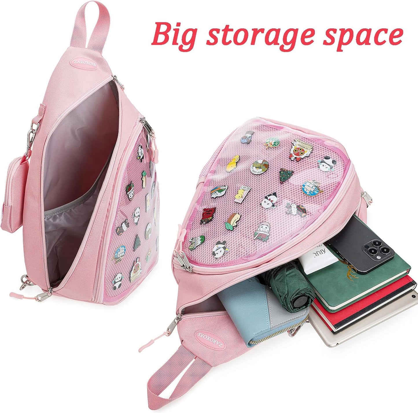 Mens Womens Oxford Ita Bag Pin Display Chest Pack Single Shoulder Bag Sport Backpack Packs Hiking Daypack