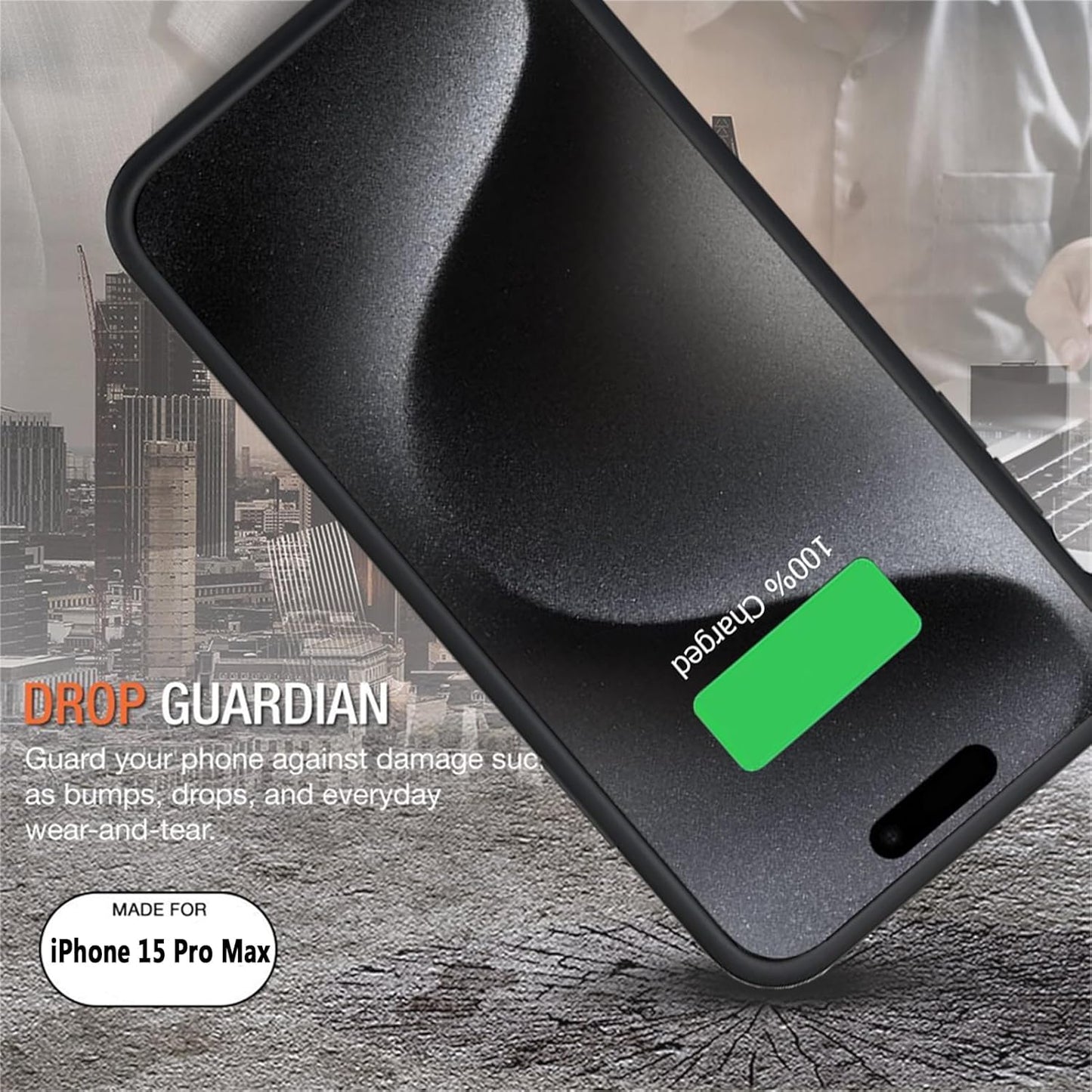 Battery Case for iPhone 15 Pro Max, Upgraded 9000mAh Rechargeable Portable Charging Case with Carplay Compatible with iPhone 15 Pro Max (6.7 inch) Extended Battery Pack Protective Charger Power Cover