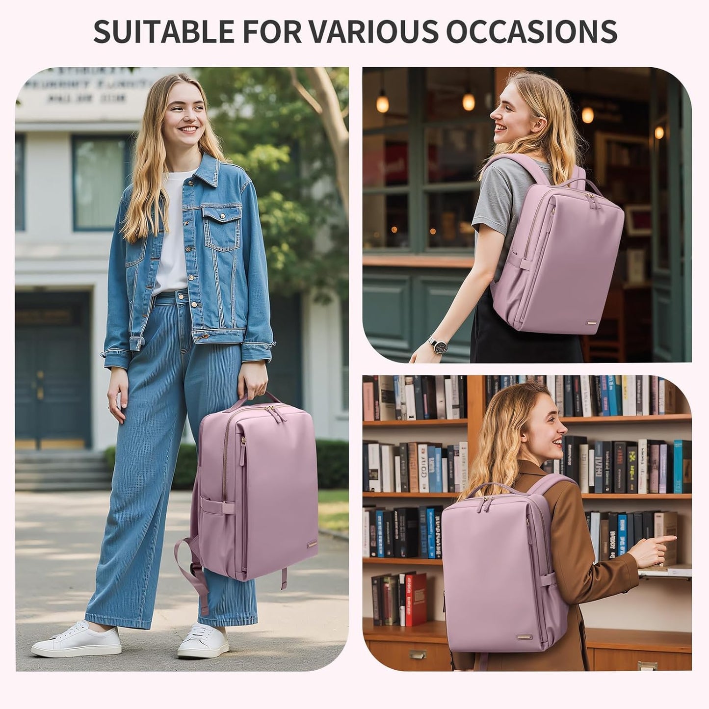 Stylish Laptop Backpack for Women Airline Approved Perfect for Work College and Travel