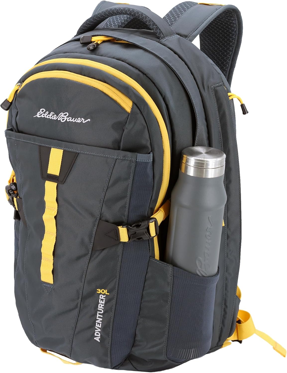 Eddie Bauer Adventurer Backpack with Organization Compartments and Hydration/Laptop Compatible Sleeve, Adventurer - Storm, 30L