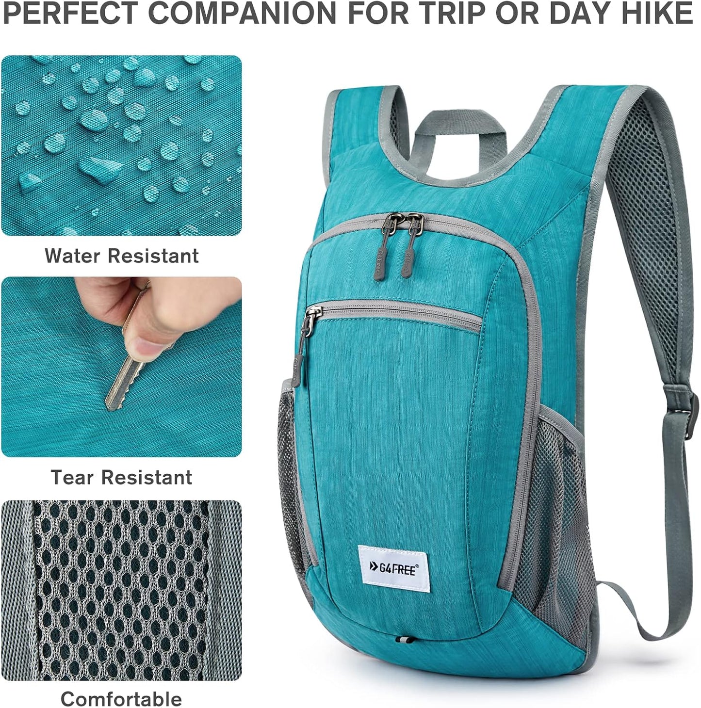 G4Free 10L/15L Hiking Backpack Lightweight Packable Hiking Daypack Small Travel Outdoor Foldable
