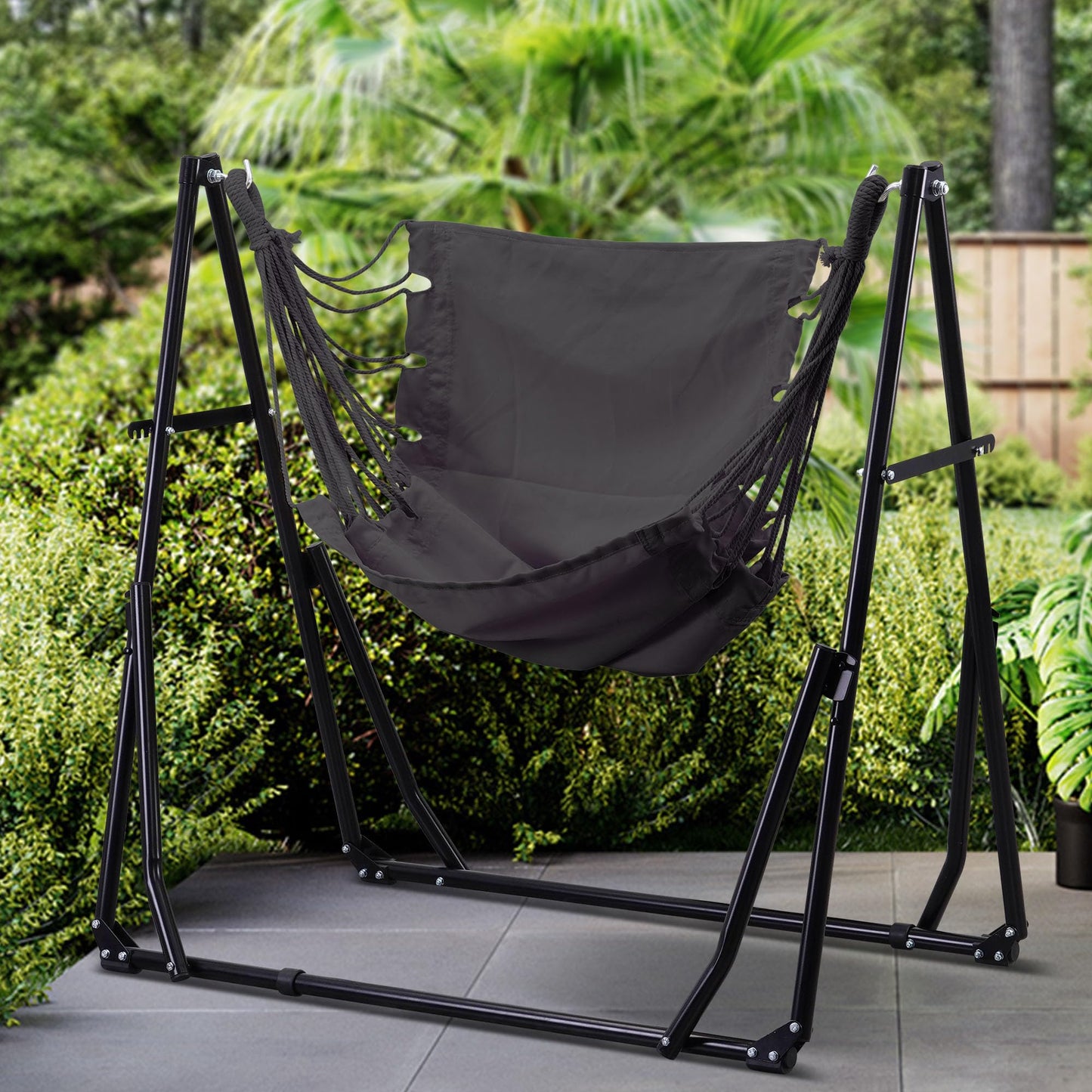 Ainfox Hammock with Foldable Stand, 2 in 1 Hammock and Swinging Chair with Carrying Bag, Portable