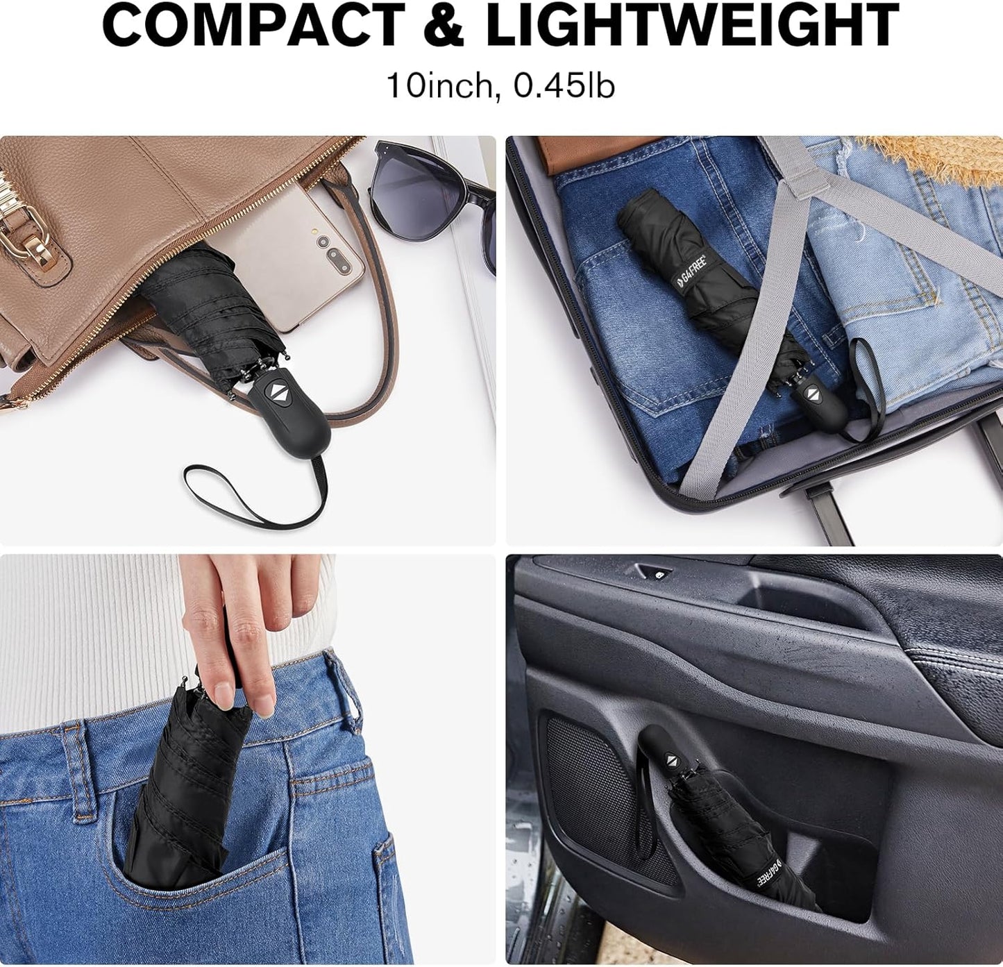 G4Free Mini Ultralight Umbrella UPF 50+ UV Protection Compact Lightweight Travel Umbrella Super Slim Small Portable Automatic Open and Close,40 Inch