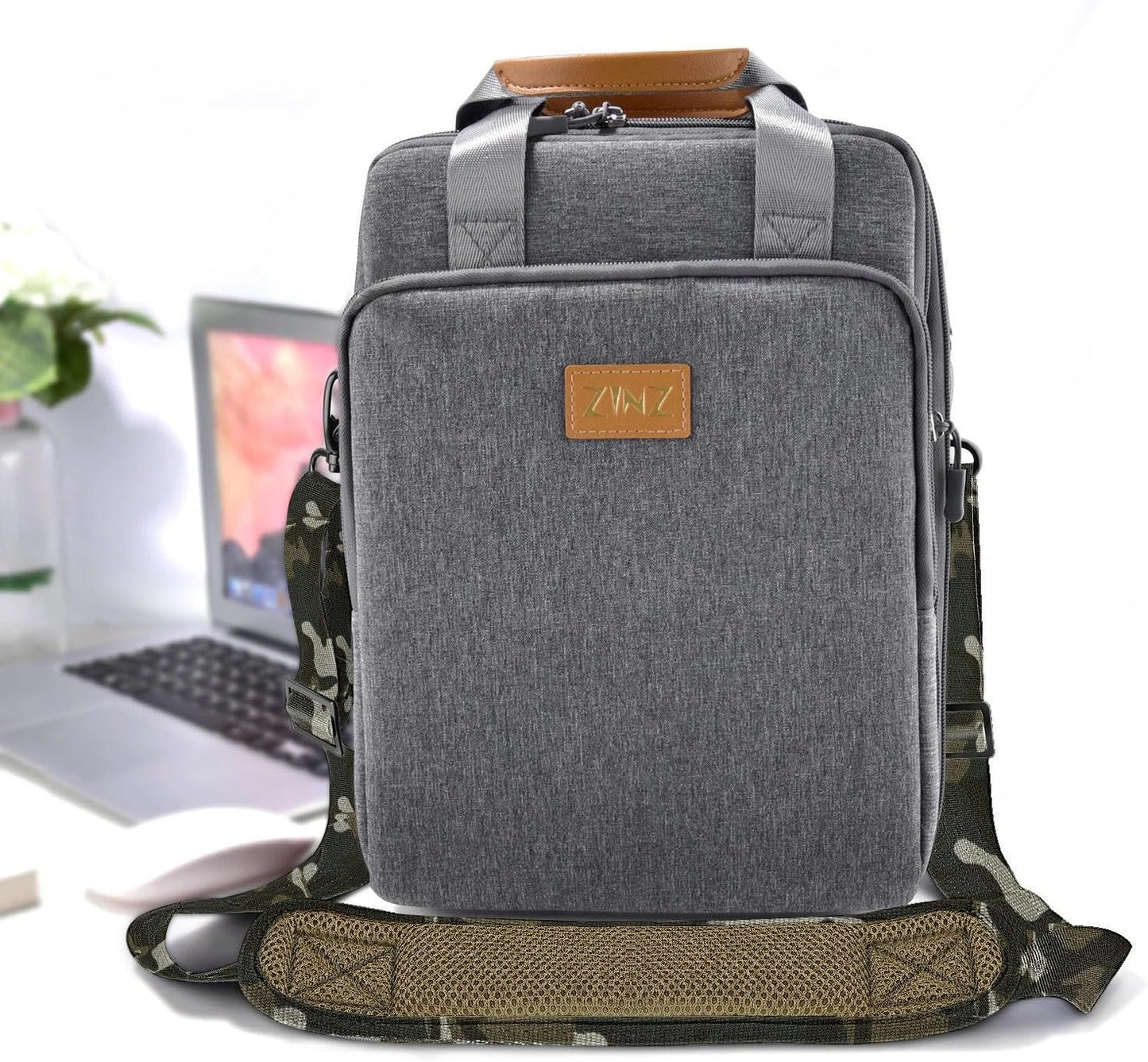 ZINZ 79 inch Shoulder Strap, Extra-thick Fixed Cushion Pad and Dual Clasps Universal Replacement Strap with Metal Swivel Hooks for Laptop Bags, Luggage Bags, Camera, Crossbody(Camouflage Green)