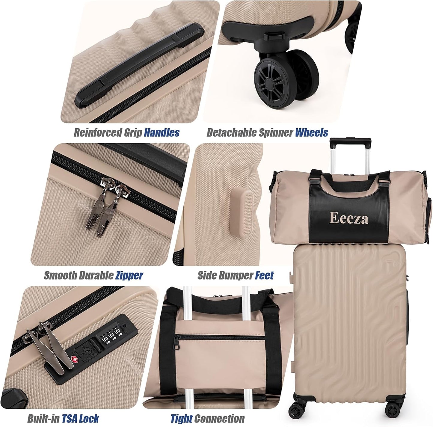 Luggage Sets Suitcase Sets 5 Piece Luggage Sets Suitcase with ABS Hard Shell Lightweight TSA Lock