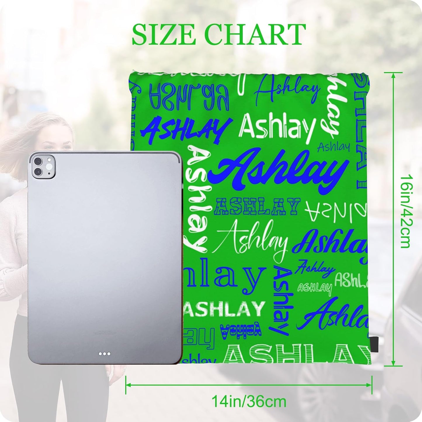 Personalized Drawstring Bag with Your Name Drawstring Backpack for Men Women Small Gym Beach Shopping Sport Yoga Bag (Custom Name-19)