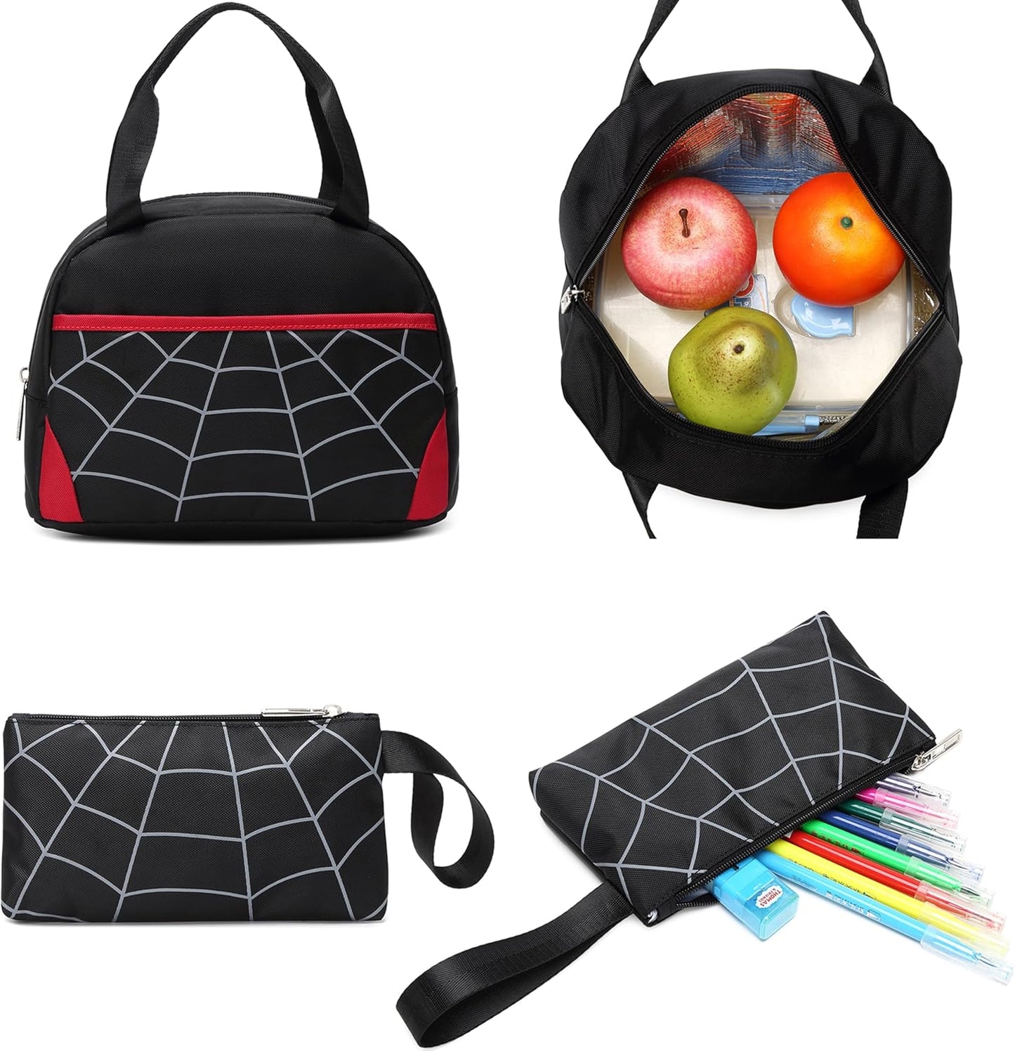 Boys Backpack with Lunch Box Kids Backpack for School Bag for Kids Bookbag Set School Backpacks for Boys (Black)