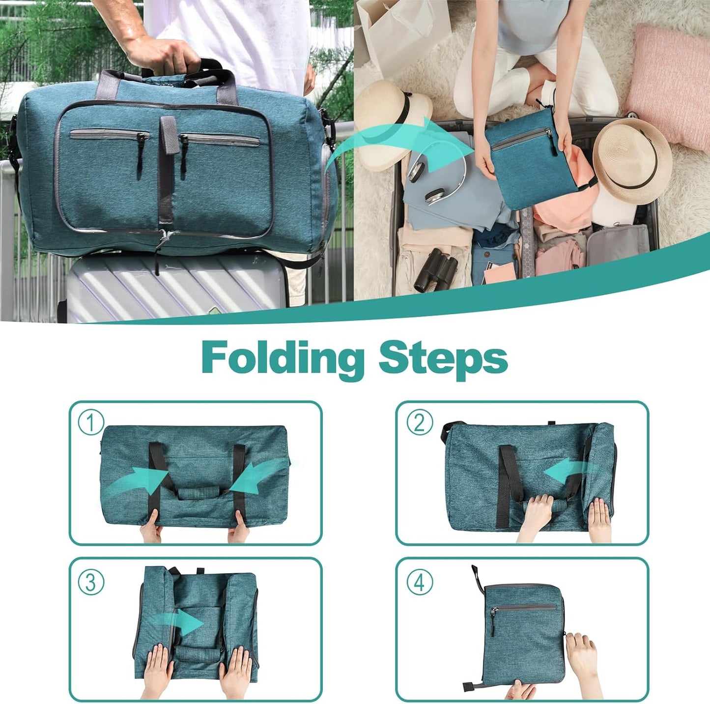 Dimayar 85L Travel Duffle Bag for Men Women - Foldable Duffel Bag with Shoes Compartment