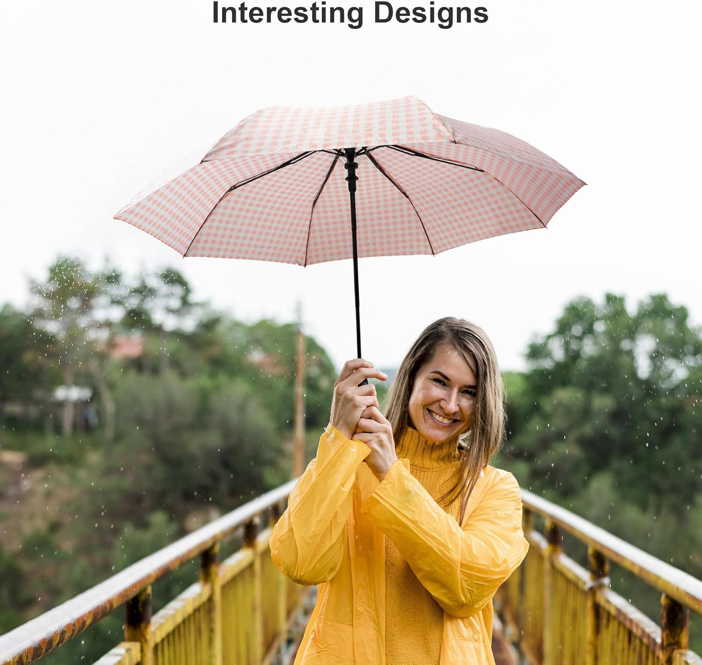 Nollia Windproof Automatic Travel Umbrella, Compact Portable with Reinforced Ribs for Sun & Rain