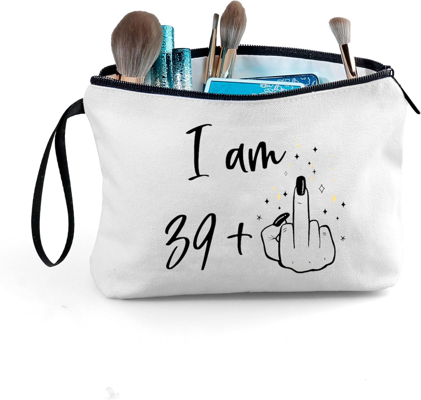 40th Birthday Gifts Women 40s 40 Year Old, Unique Small Travel Cosmetic Makeup Bag