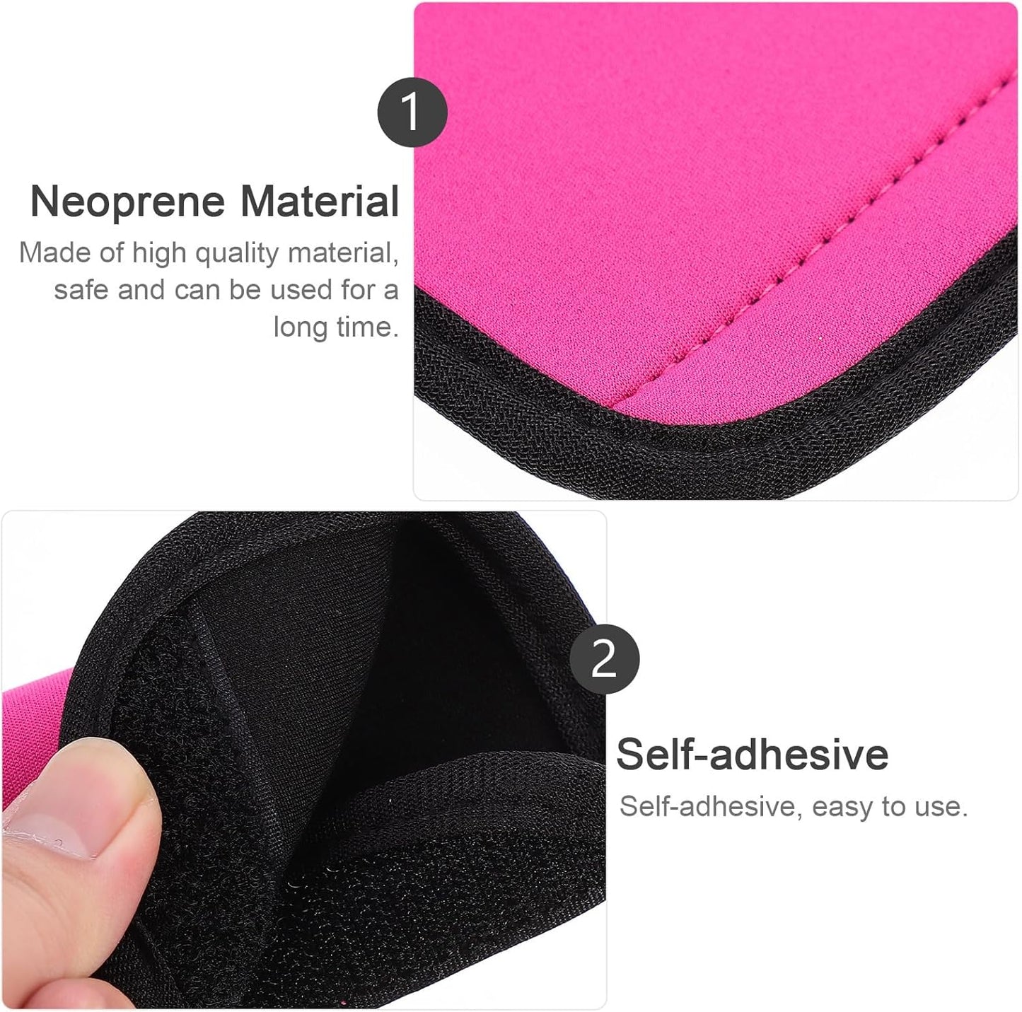 Generic Luggage Handle Grip Neoprene Handle Wrap Travel Bag Handle Covers, Luggage Handle Wraps for Suitcase Luggage Grip Luggage Identifiers Suitcase Handle Wraps (Pink) Luggage Handle Identifier