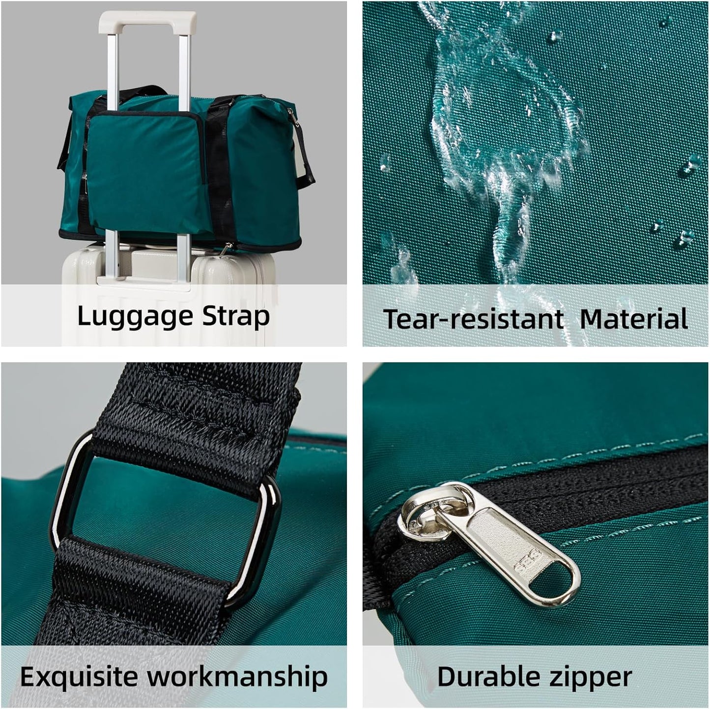 Hanke Expandable Travel Tote Bag 39L, Foldable Duffle Bag for Travel, Carry On Weekend Bags for