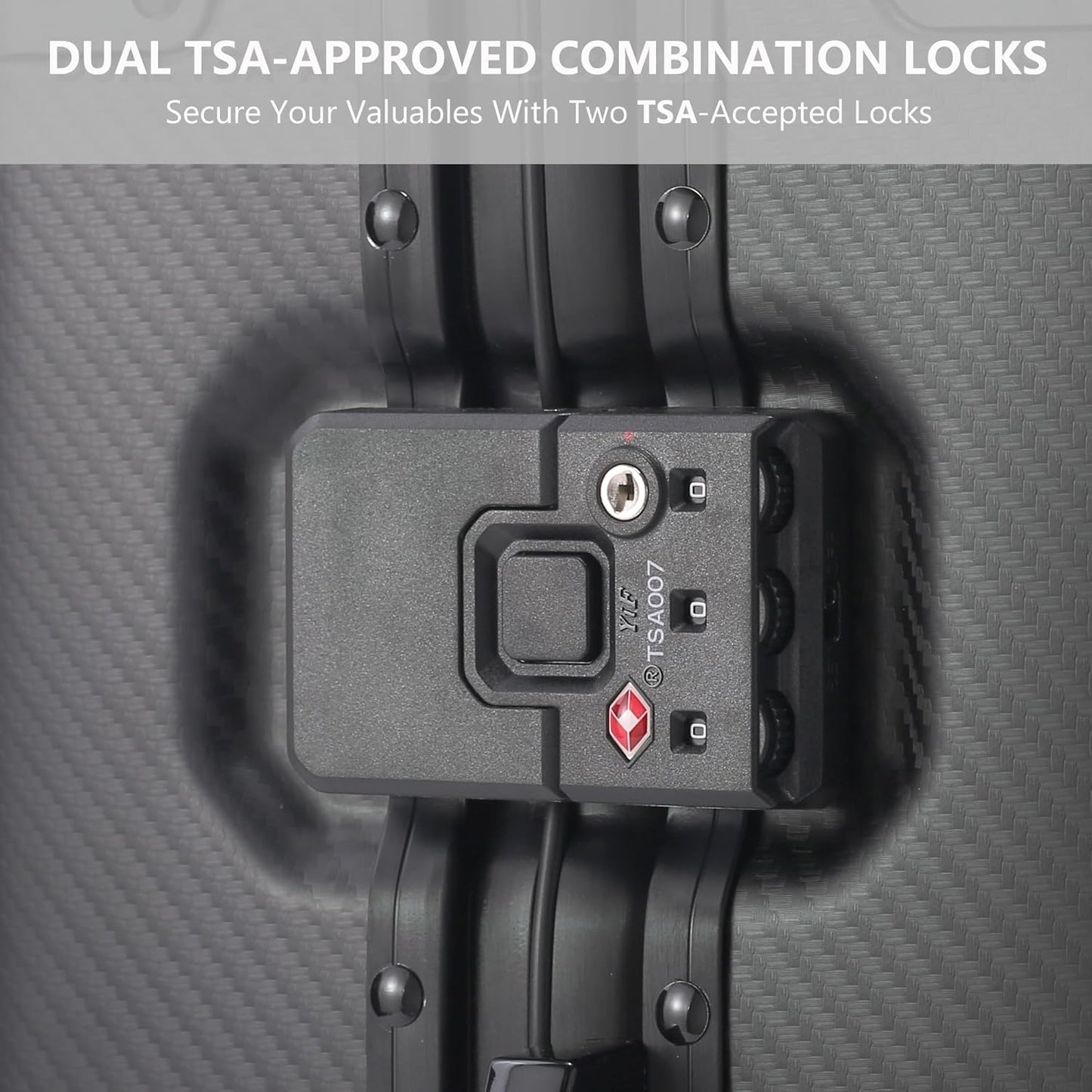 YYW Aluminum Carry-On Luggage Airline Approved Lightweight Suitcase with TSA Lock and Silent Wheels, Hardshell Spinner Business Travel (black, 20in)