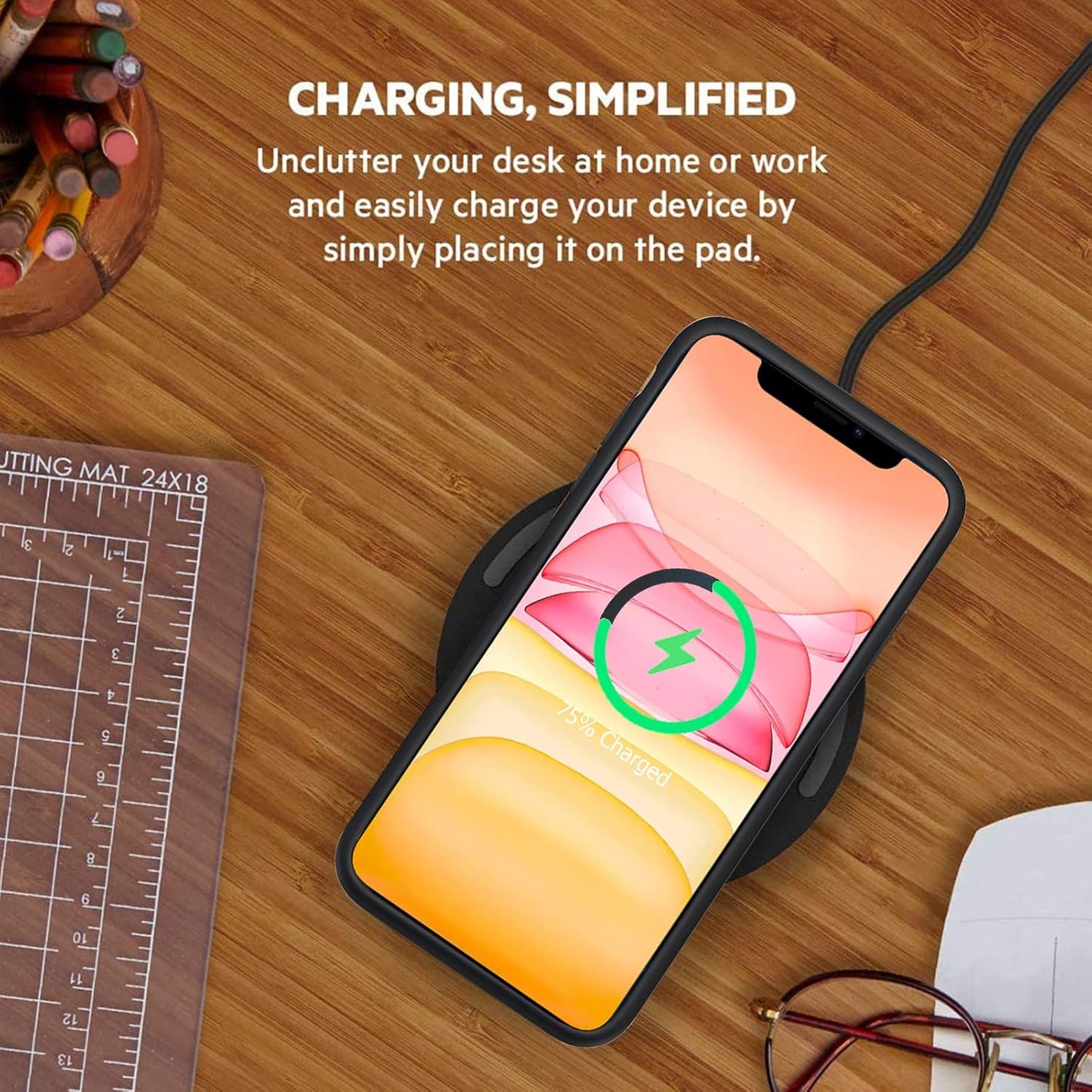 Battery Case for iPhone 11, Enhanced 10000mAh Portable Protective Smart Wireless Charging Case Support Carplay Compatible with iPhone 11 (6.1 inch) Rechargeable Extended Battery Charger Case (Black)